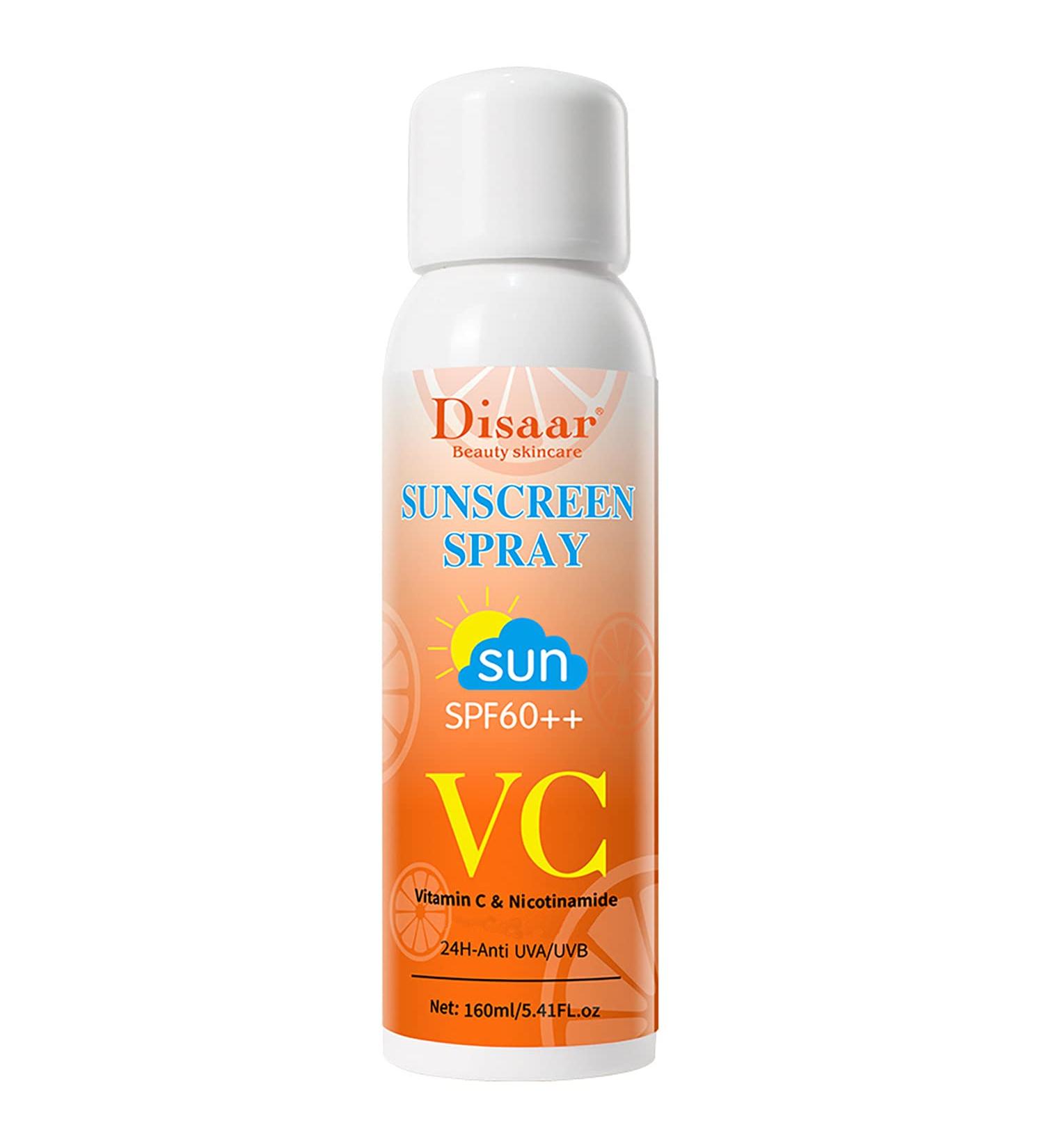 DISAAR BEAUTY Vitamin C Sunscreen Spray SPF60++ 160ml - Moisturizing Sun Protection with 24H Hydration - Anti UVA/UVB - Buy Online on GoSupps.com