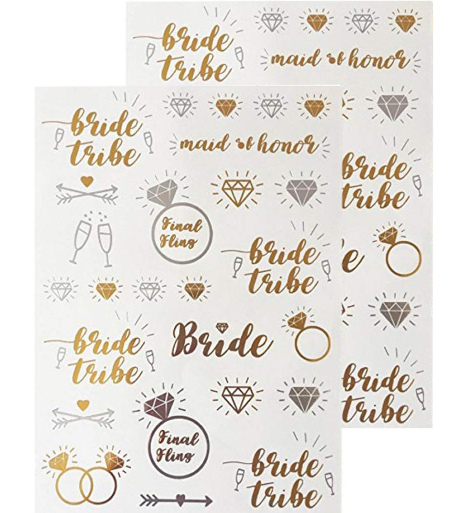 Ucity 2 Pack Bachelorette Party Tattoo Bride and Bride Tribe Flash Temporary Tattoos Type Ii - Buy Online on GoSupps.com