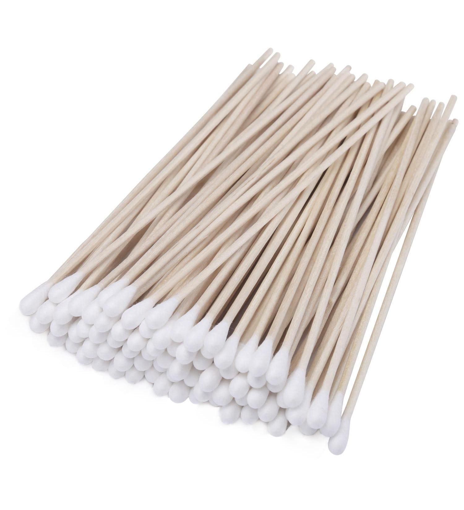 Tbestmax 6 300pcs Wooden Cotton Swabs for Gun Cleaning, Wound Care, Makeup Removal - Wood Handle, Cotton Tipped Applicator - Buy Online on GoSupps.com