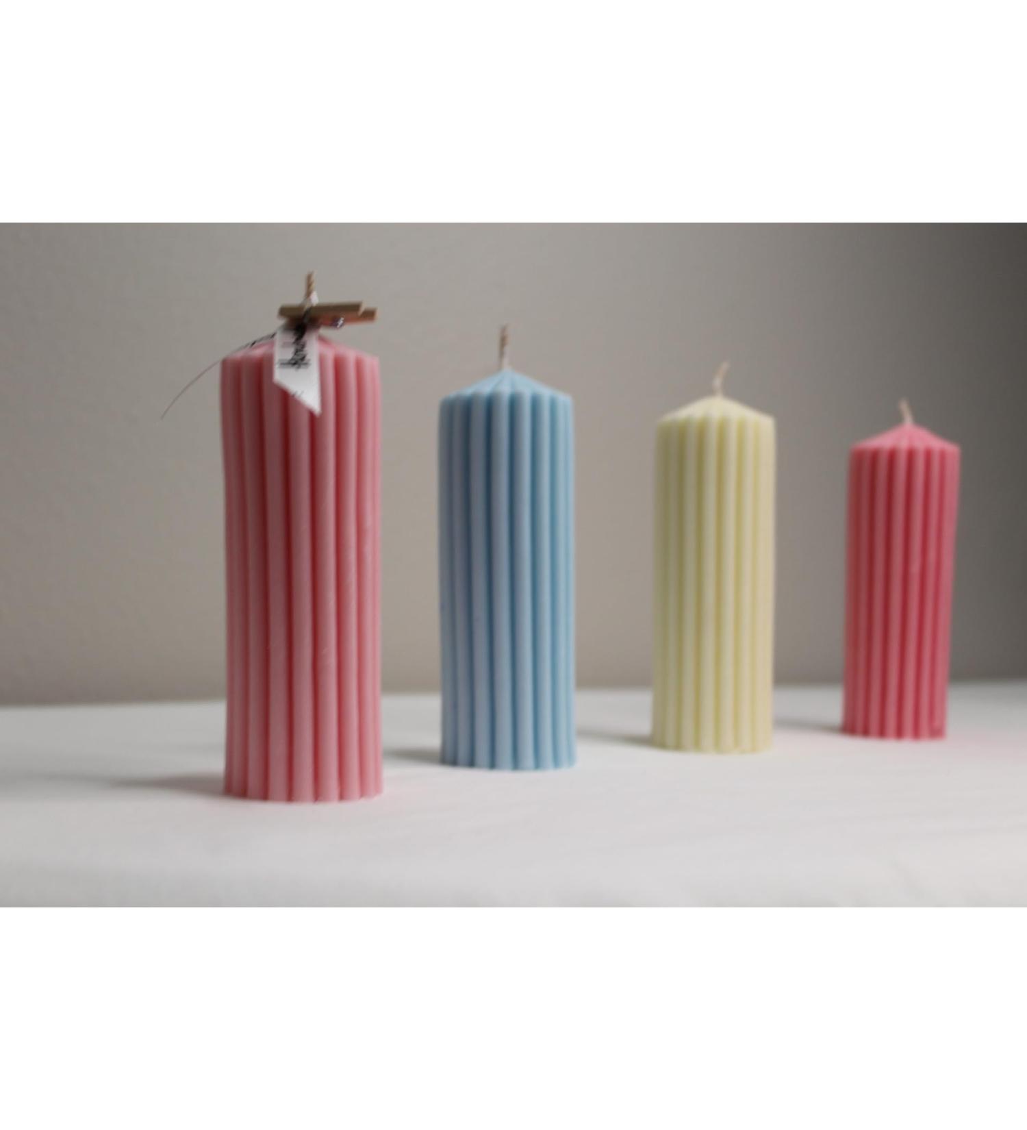 Set of 2 Tall Sphere Candle 100% Natural Soy Wax Coconut Soy Wax Gender Reveal Birthday Wedding.(Baby Pink Baby Blue) (Rosewater)