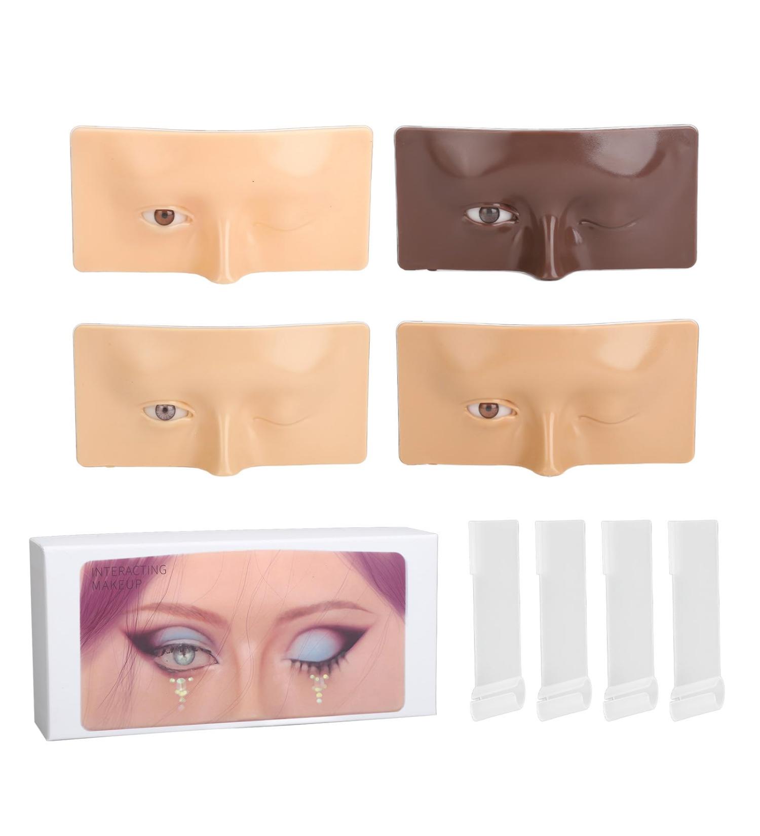 4 Sets Eye Makeup Practice Board Reusable Easy Coloring Simulation Skin Texture Eye Closing 3D Eye Makeup Practice Board - Buy Online on GoSupps.com