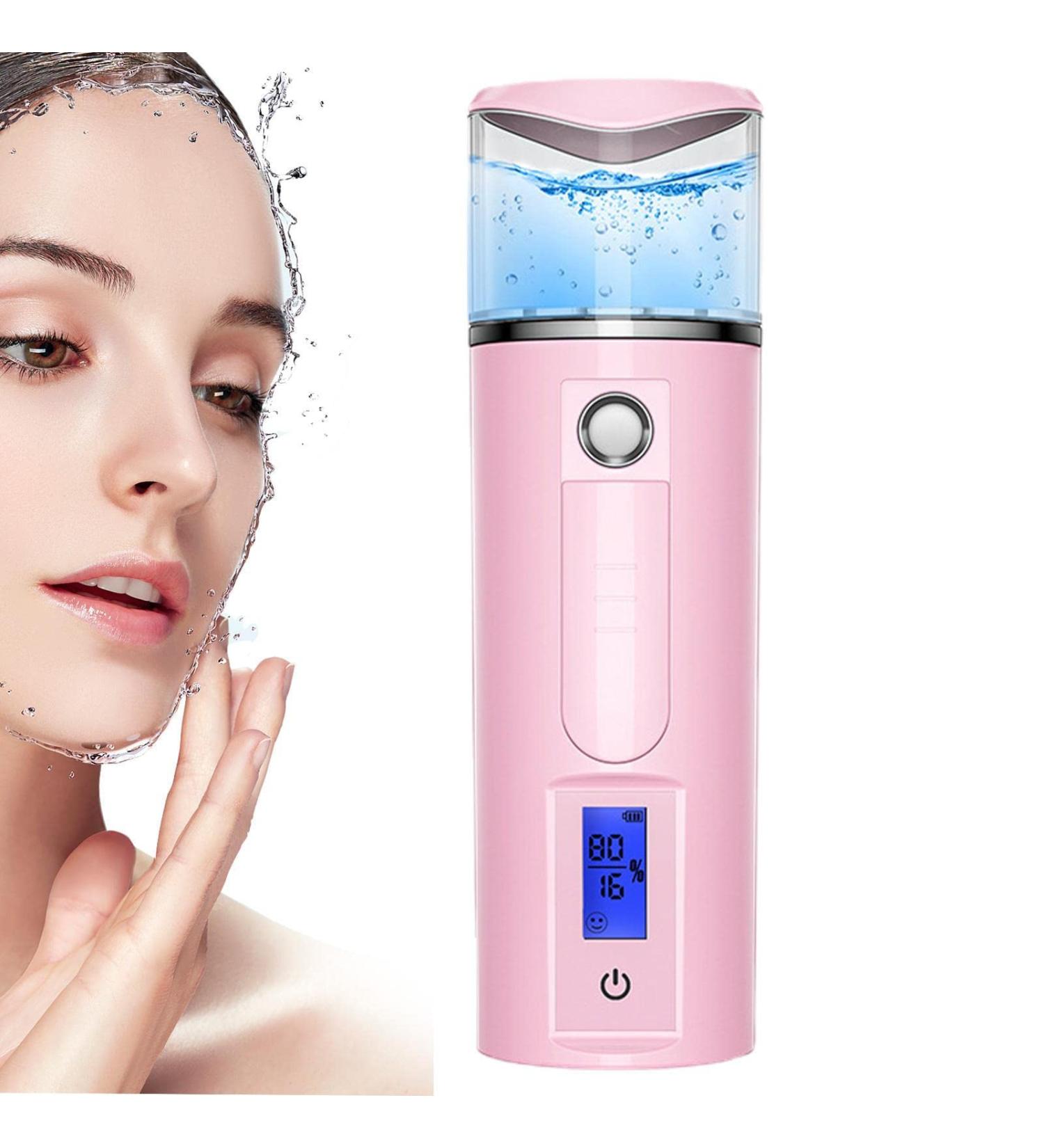 Mist Sprayer | Hydrating Handheld Nano Facial Mister with Skin Analysis - Face Facial Sprayer for Skin Care Refreshing Revitalizing & Soothing - Face Steamer for Daily Use Aezon Pink - Buy Online on GoSupps.com