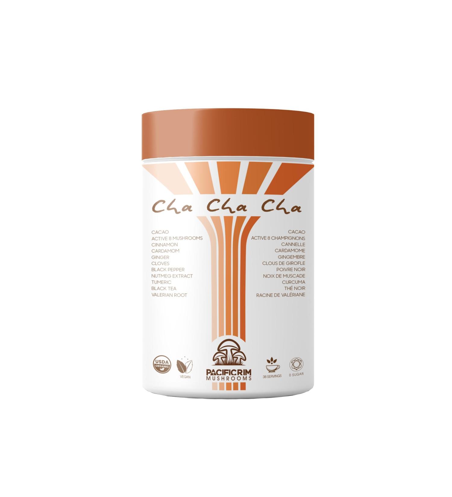Pacific Rim Mushrooms Cha Cha Cha | Organic Ceremonial Cacao Chai Spices & Active 8 Functional Mushrooms Blend | Perfect Coffee Substitute for Energy Focus & Immunity | Reishi Maitake Lion's Mane Chaga Cordyceps Shiitake Turkey Tail Himematsutake - Buy Online on GoSupps.com