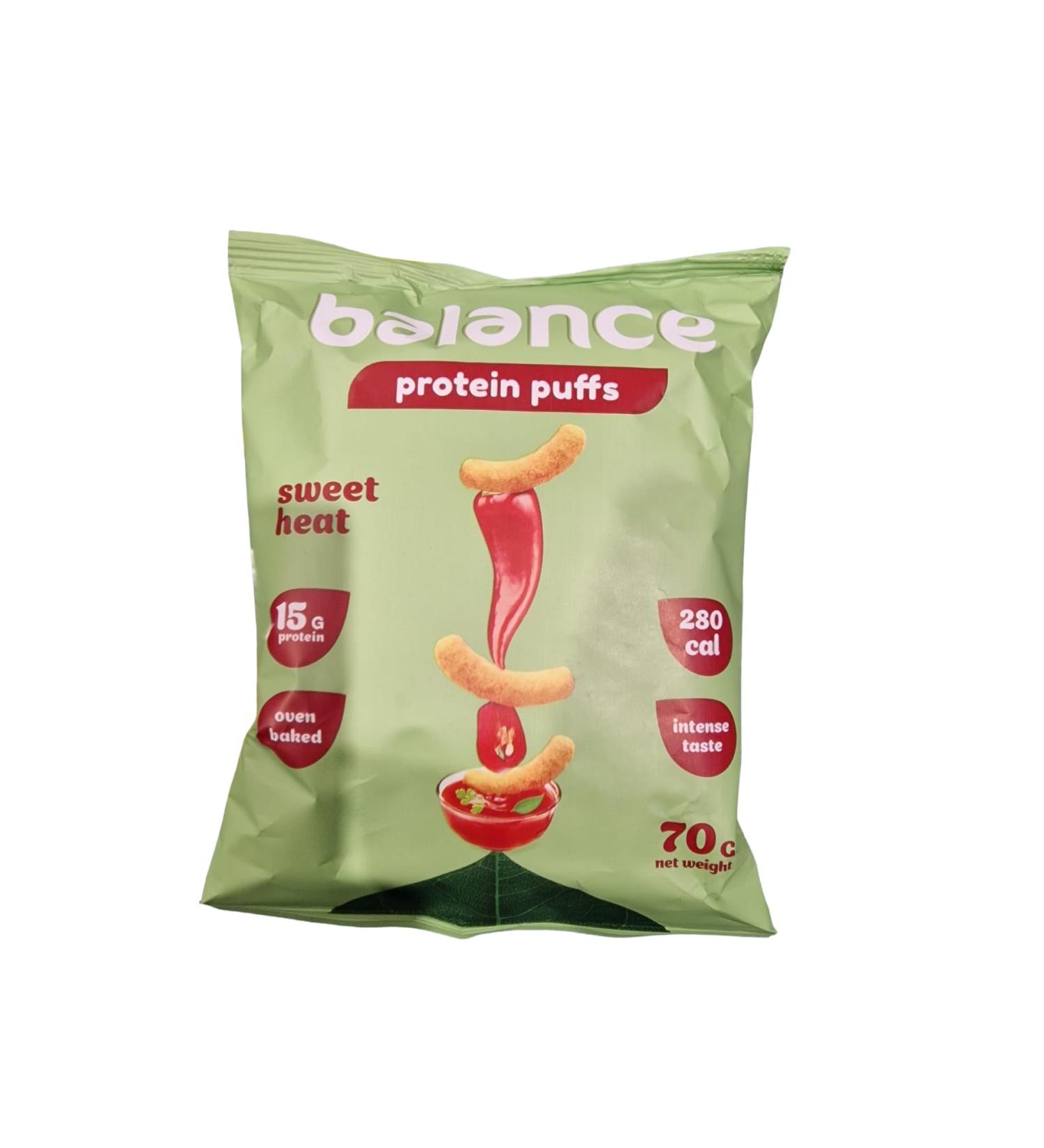 Balance balance protein 15 gram puffs sweet heat. 10X70 gram