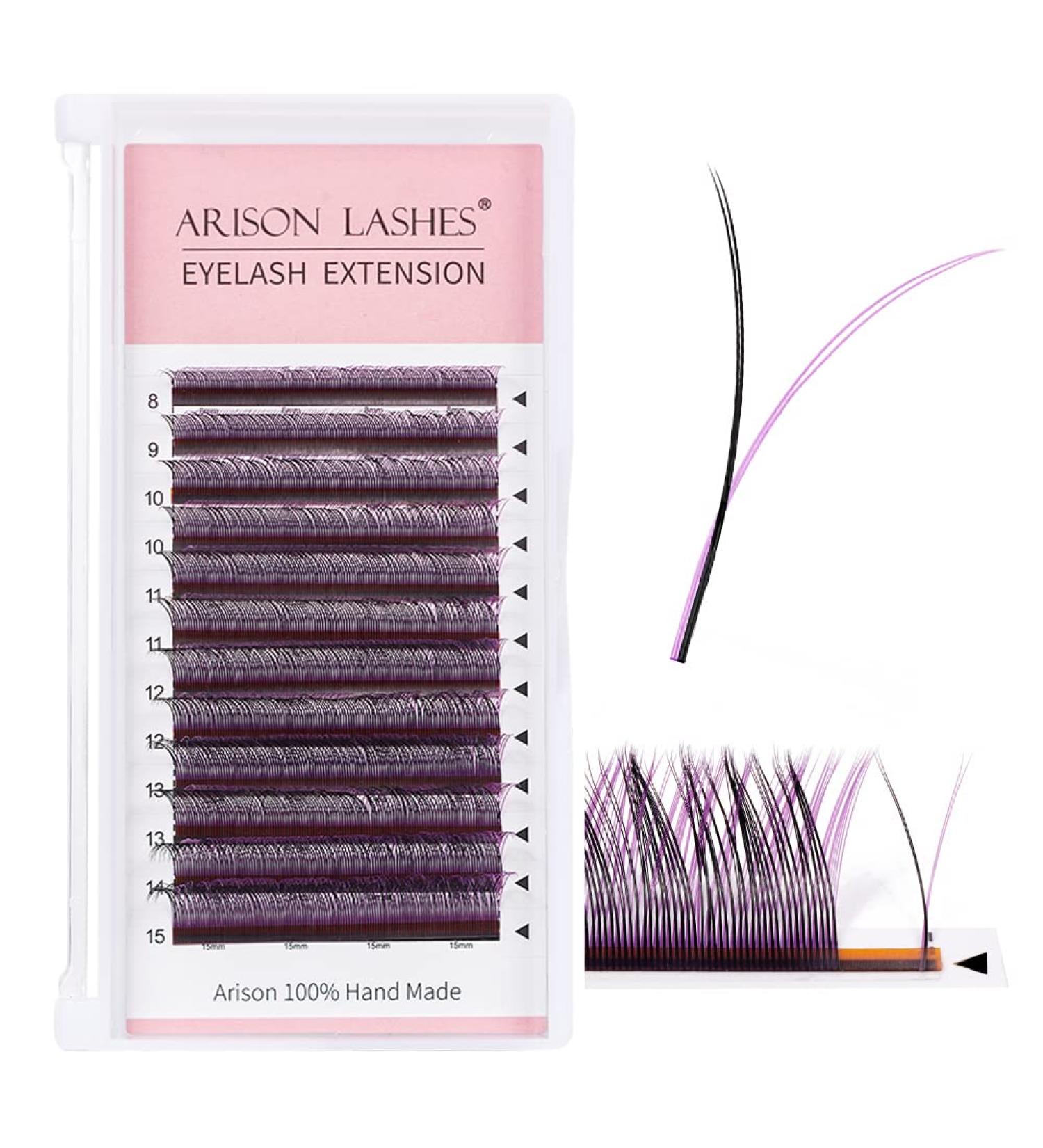Dark Purple YY Eyelash Extension Lashes - D Curl 0.07mm Faux Mink Cluster (8-15mm) - Soft Premade Y Lashes for Bold Looks - Buy Online on GoSupps.com