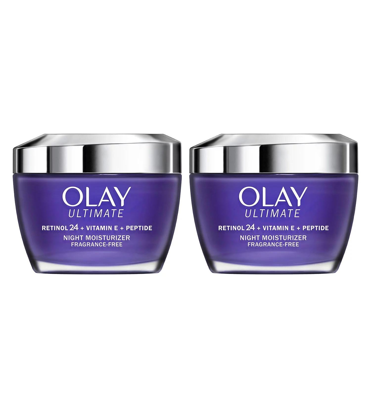 Olay Ultimate Retinol 24 + Vitamin E + Peptide Night Moisturizer 1.7 Oz (2 Pk) - Anti-Aging Skincare Hydrating Night Cream Ships Internationally - Buy Online on GoSupps.com