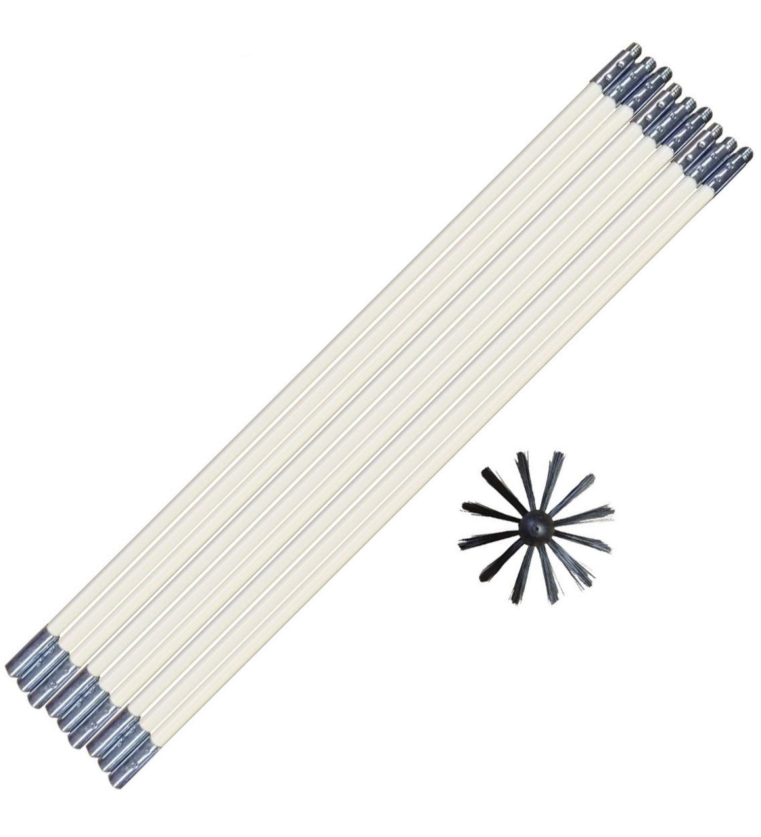 Flexible Clothes Dryer Lint Vent Trap Exhaust Cleaner Kit -17" Extendable Brush for Gas & Electric Fire Prevention - 12 Feet Long - Buy Online on GoSupps.com