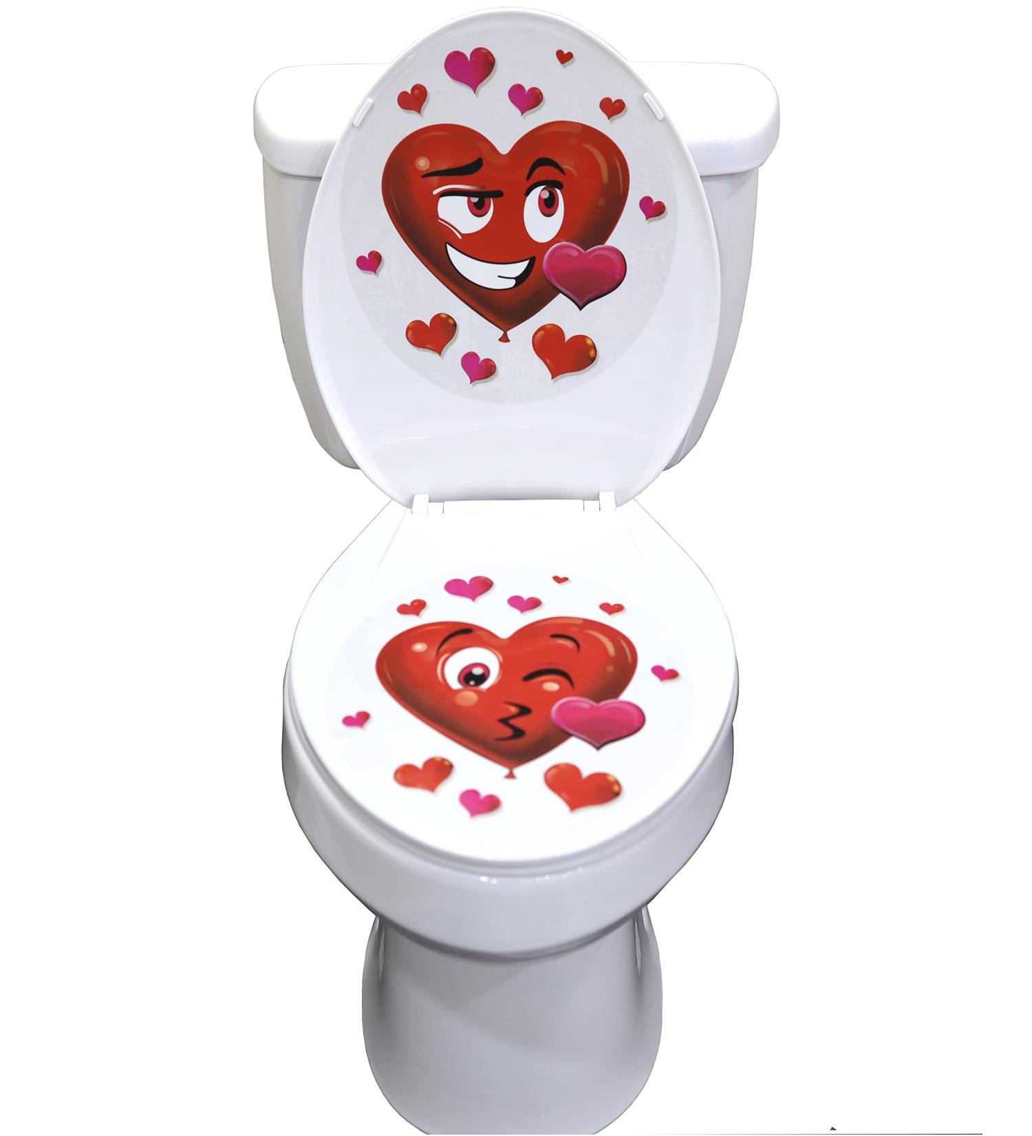 Iconikal 2-Piece Valentine's Toilet Seat Cling Decoration Set - Buy Online on GoSupps.com