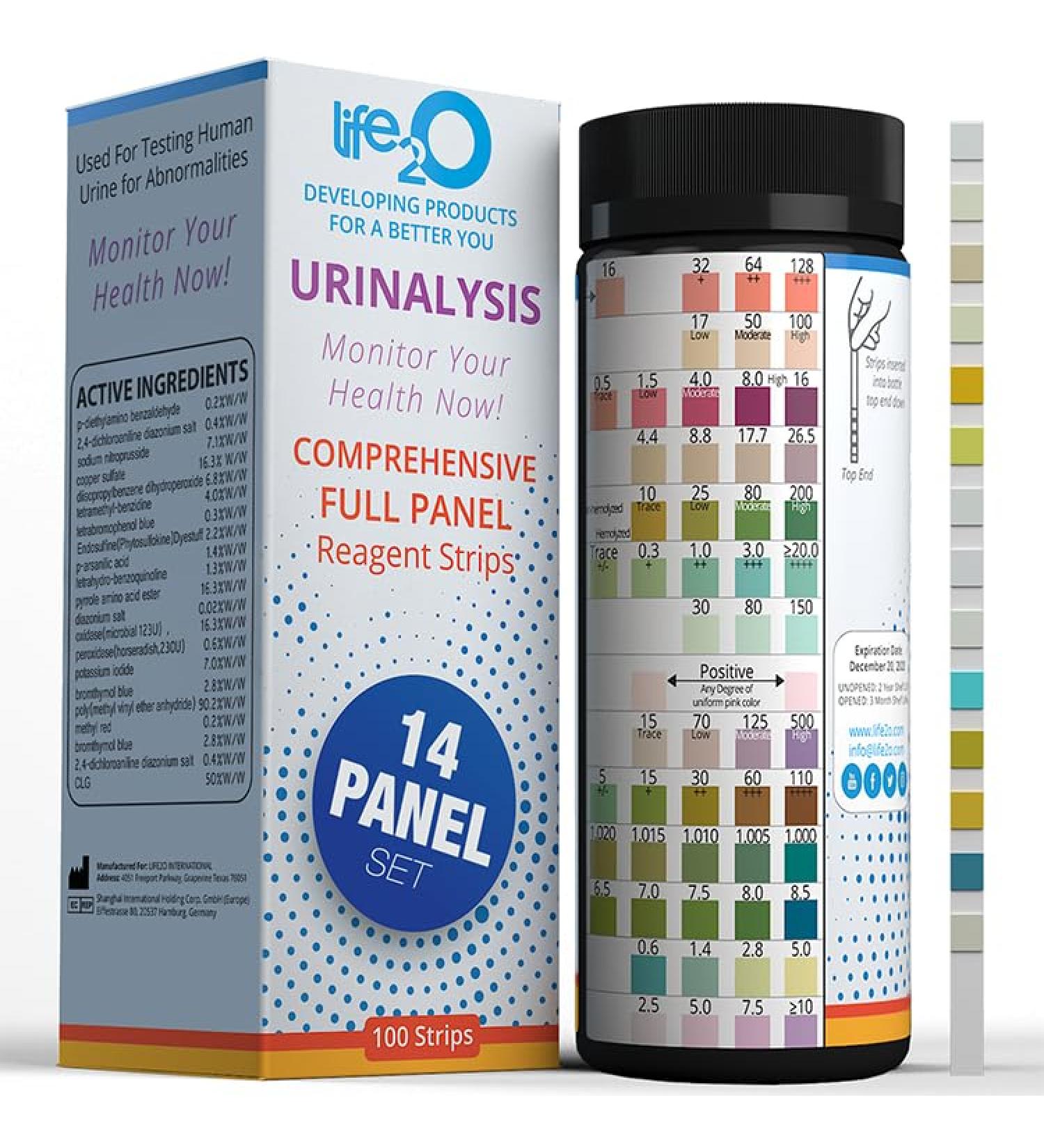 14-Panel Urine Test Strips - 100ct Testing Kit for UTI Keto Protein & More | International Shipping - Buy Online on GoSupps.com