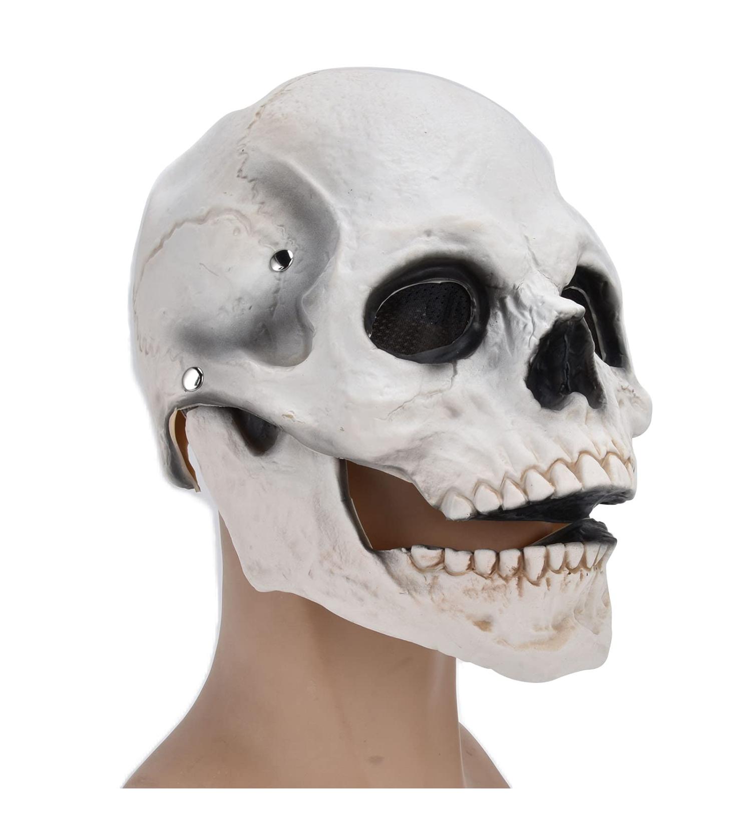Shenruifa Halloween Skull Mask Full Head Cosplay Party Mask for Festival (White) - Buy Online on GoSupps.com