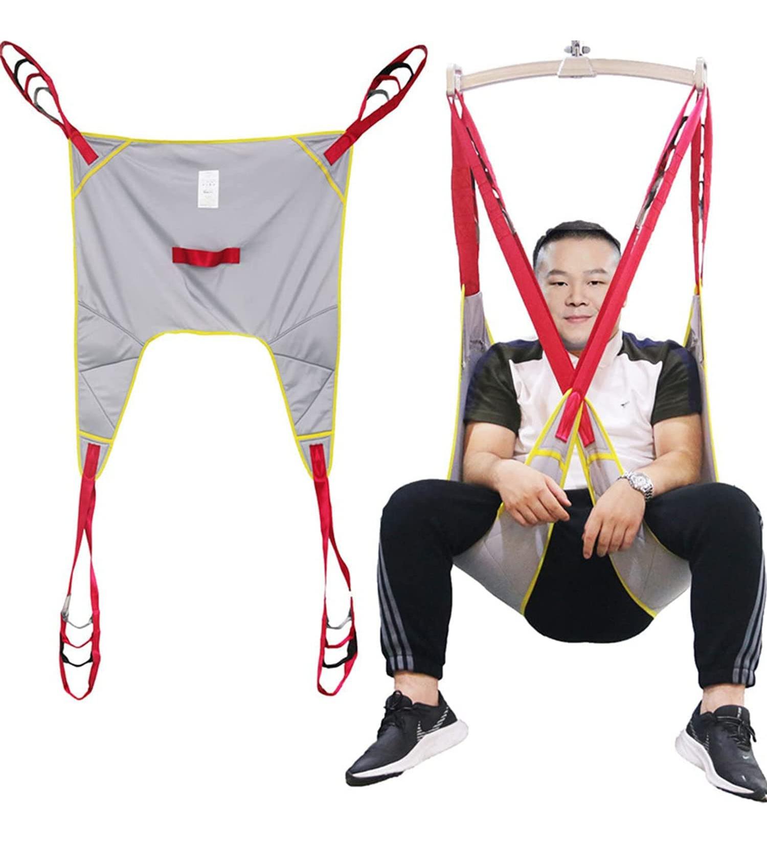 Patient Lifting Hoist Sling Portable Transfer Belt Sling 4 Adjustable Lanyards Divided Leg Shower Sling for Nursing Elderly Disabled Safety Convenient Load-230kg L - Buy Online on GoSupps.com