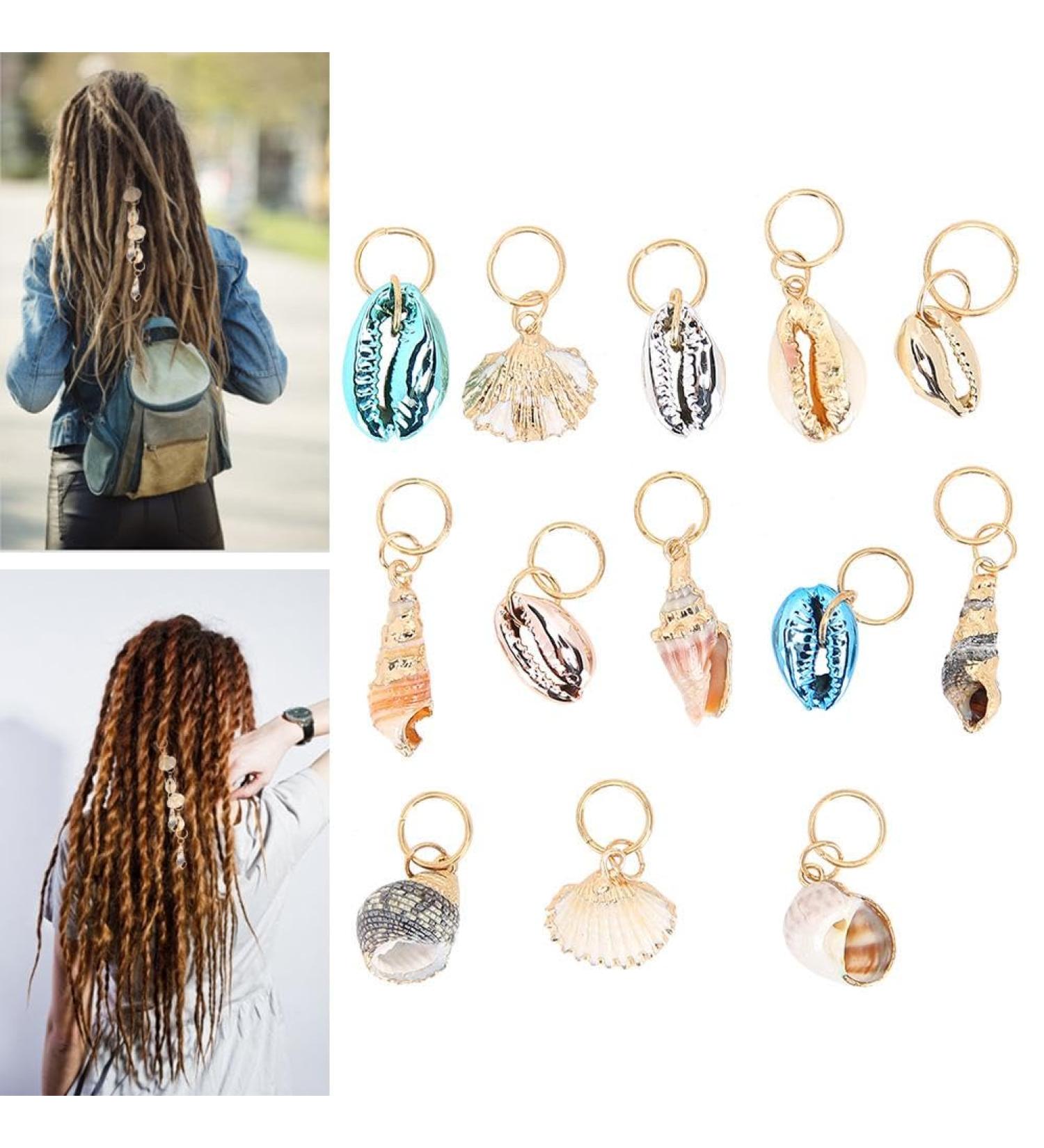 Nikou Hair Zoprings - Multi-Purpose Dreadlocks Jewelry | 13-Piece Shell Hair Accessories for Women & Girls - Easy DIY Dreadlocks Rings - Buy Online on GoSupps.com