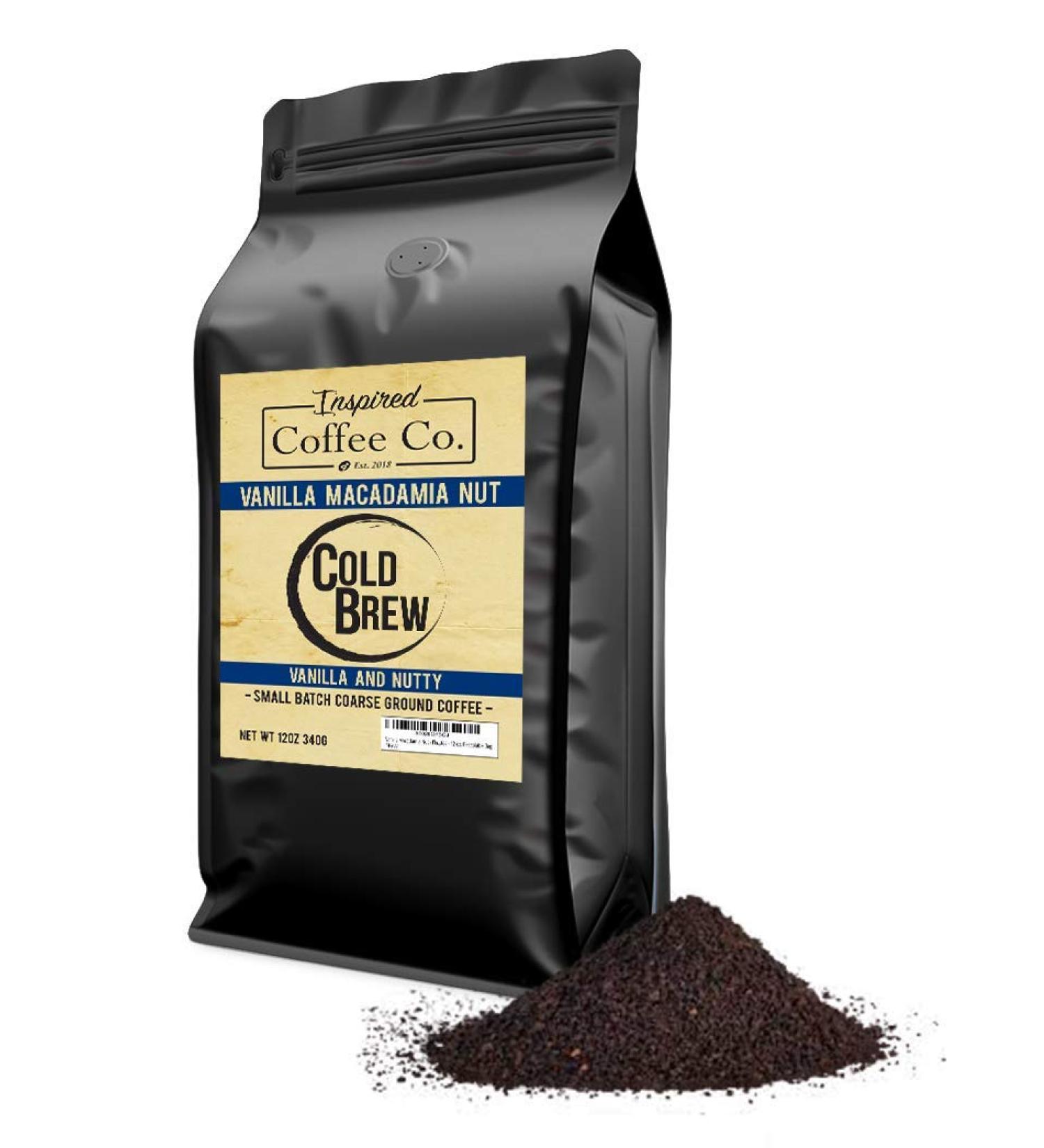 Vanilla Macadamia Nut Flavored Cold Brew Coffee Grounds by Inspired Coffee Co - Buy Online on GoSupps.com