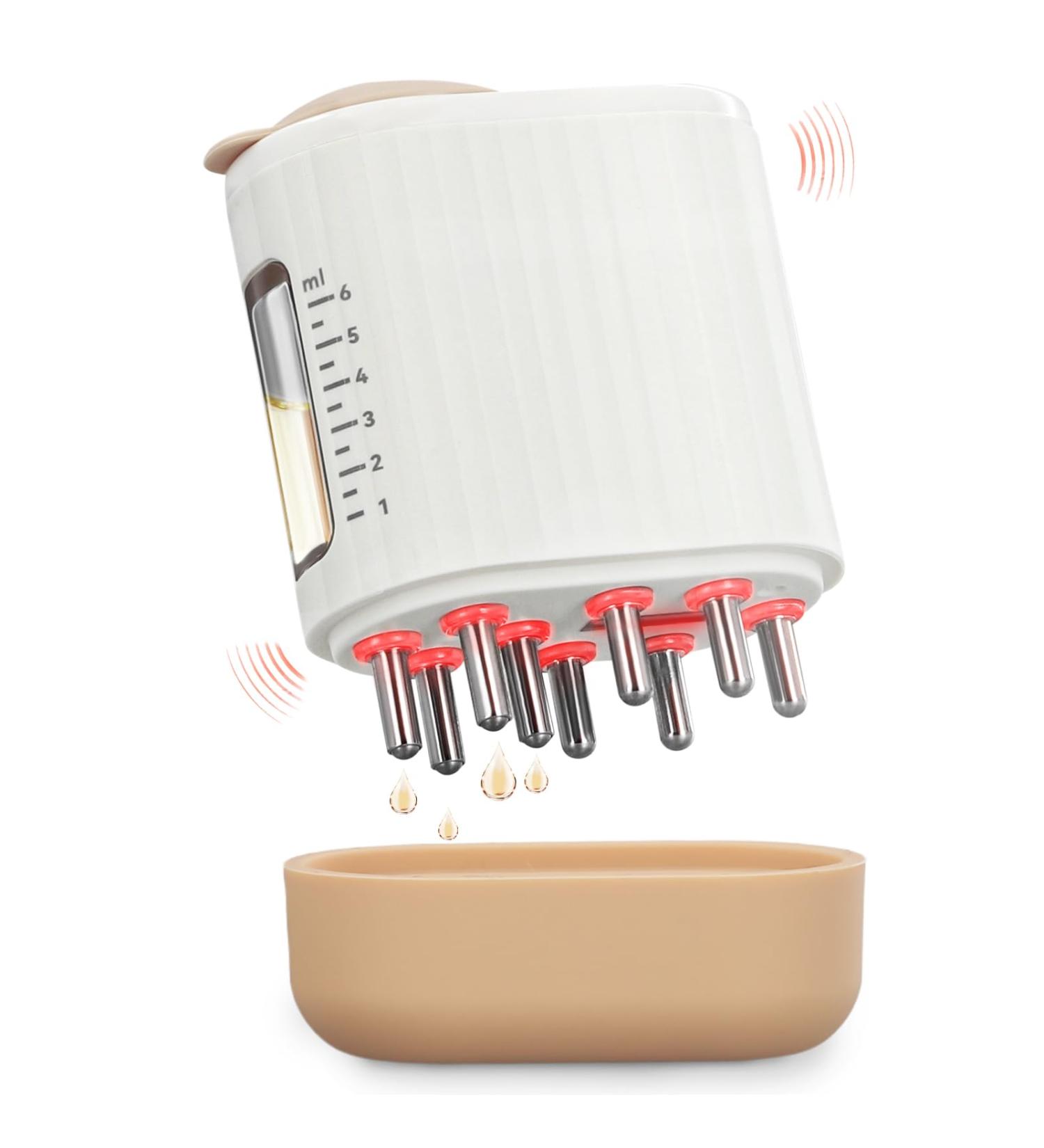Vusddy 2-in-1 Scalp Massage Brush & Hair Oil Applicator - High-Frequency Vibration for Hair Growth & Treatment - Buy Online on GoSupps.com