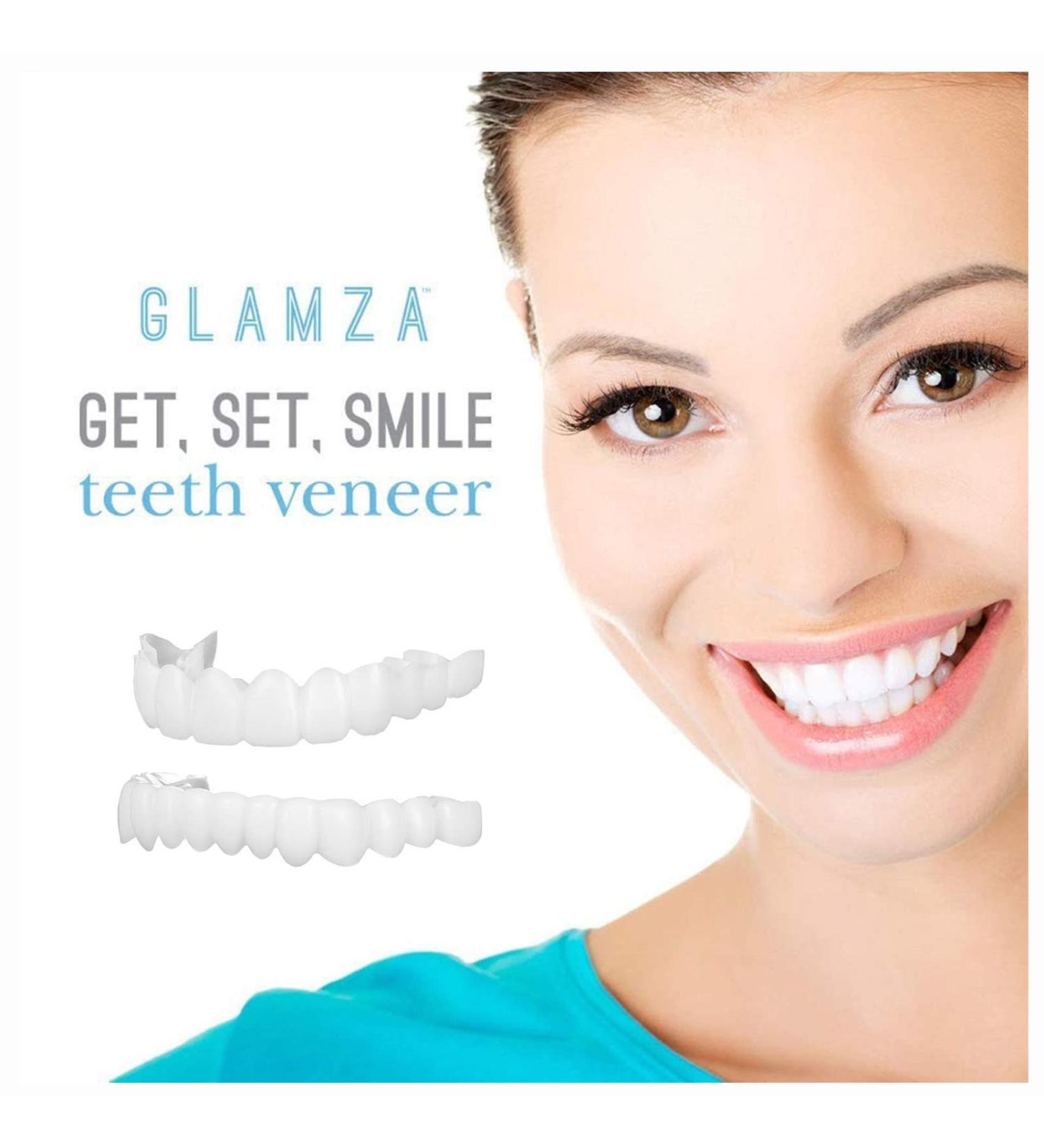 Flipped Warm Cosmetic Veneers - 2 Pairs of Fake Teeth for a Bright Smile | Dental Prosthesis & Lightening Dentures for Bad Teeth - International Shipping Available - Buy Online on GoSupps.com