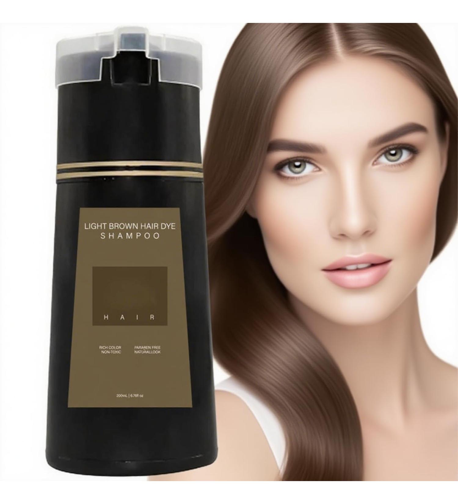  YUNZHIHUI 3 in 1 Hair Colouring Shampoo with Natural Botanical Ingredients for Women and Men Instant Coloring and Long-Lasting Hold (Light Brown) - Buy Online on GoSupps.com