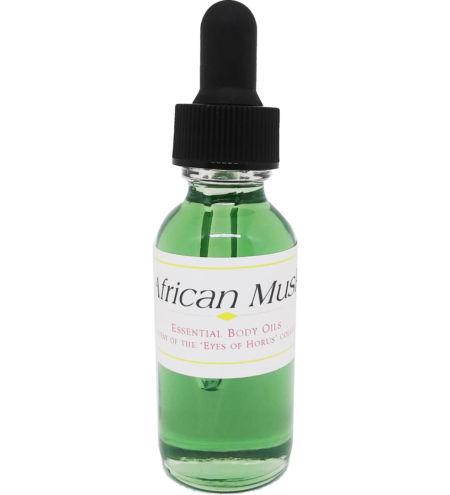 African Musk Scented Body Oil Fragrance Glass Dropper Top - Green - 1 oz. - ID#35075 1 Fl Oz (Pack of 1)