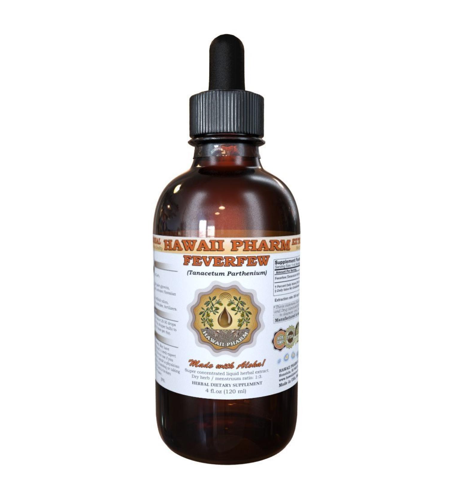Feverfew Liquid Extract Organic Feverfew (Tanacetum parthenium) Tincture Supplement 4 oz 4 Fl Oz (Pack of 1) - Buy Online on GoSupps.com