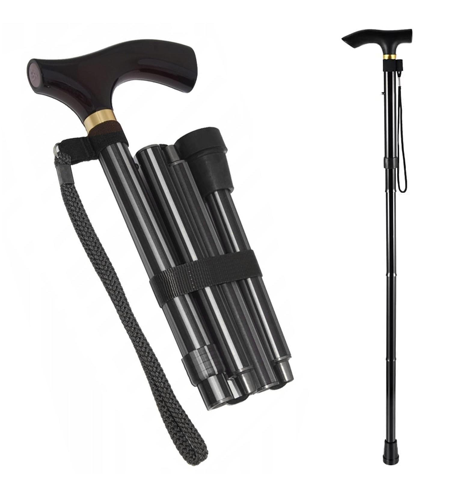 Bridgerton UK Folding Walking Stick - Lightweight & Height Adjustable for Women and Men - Heavy Duty Black Walking Stick with Rubber Tip - 32-36 Inches - Buy Online on GoSupps.com