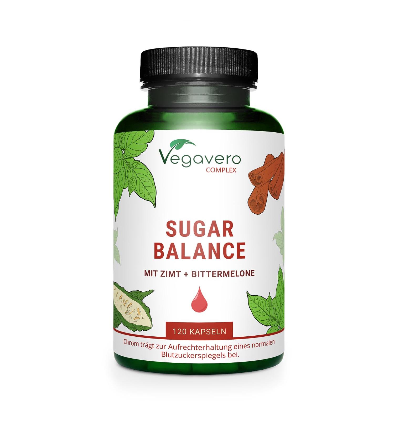 GLYCEMIA Complex | 120 Capsules (4 MONTHS) | Chrome Lynside Cinnamon Gymnema sylvestris and Bitter Melon | Regulate Sugar Content* | No Additives & VEGAN | Vegavero  - Buy Online on GoSupps.com
