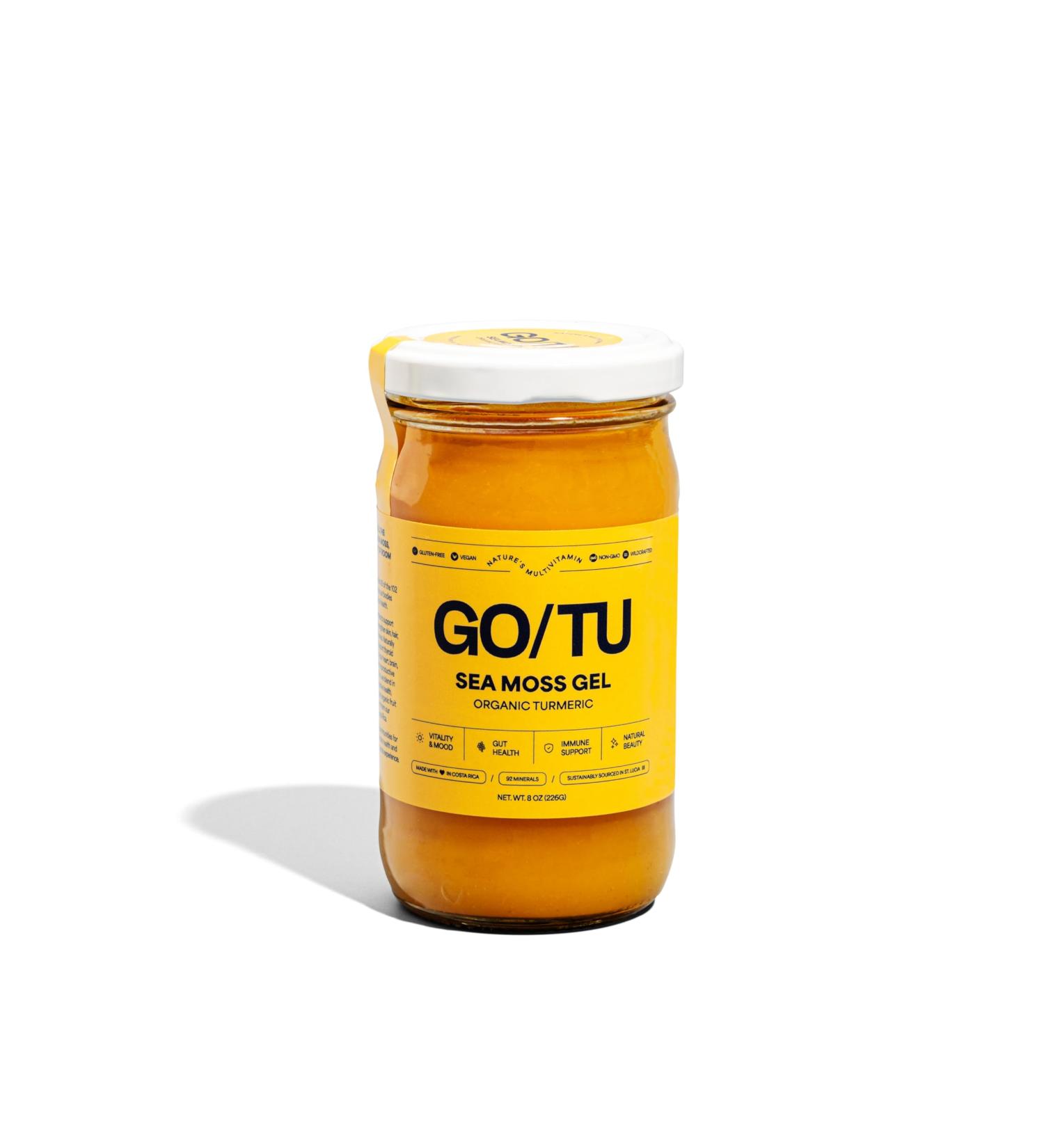 GO/TU Sea Moss Gel - Turmeric 8oz - Wildcrafted in St. Lucia, Made in Costa Rica, Ministry of Health Certified - Gut, Skin, Immunity Support, Energy Boost, Vegan, Non-GMO, No Preservatives - Buy Online on GoSupps.com