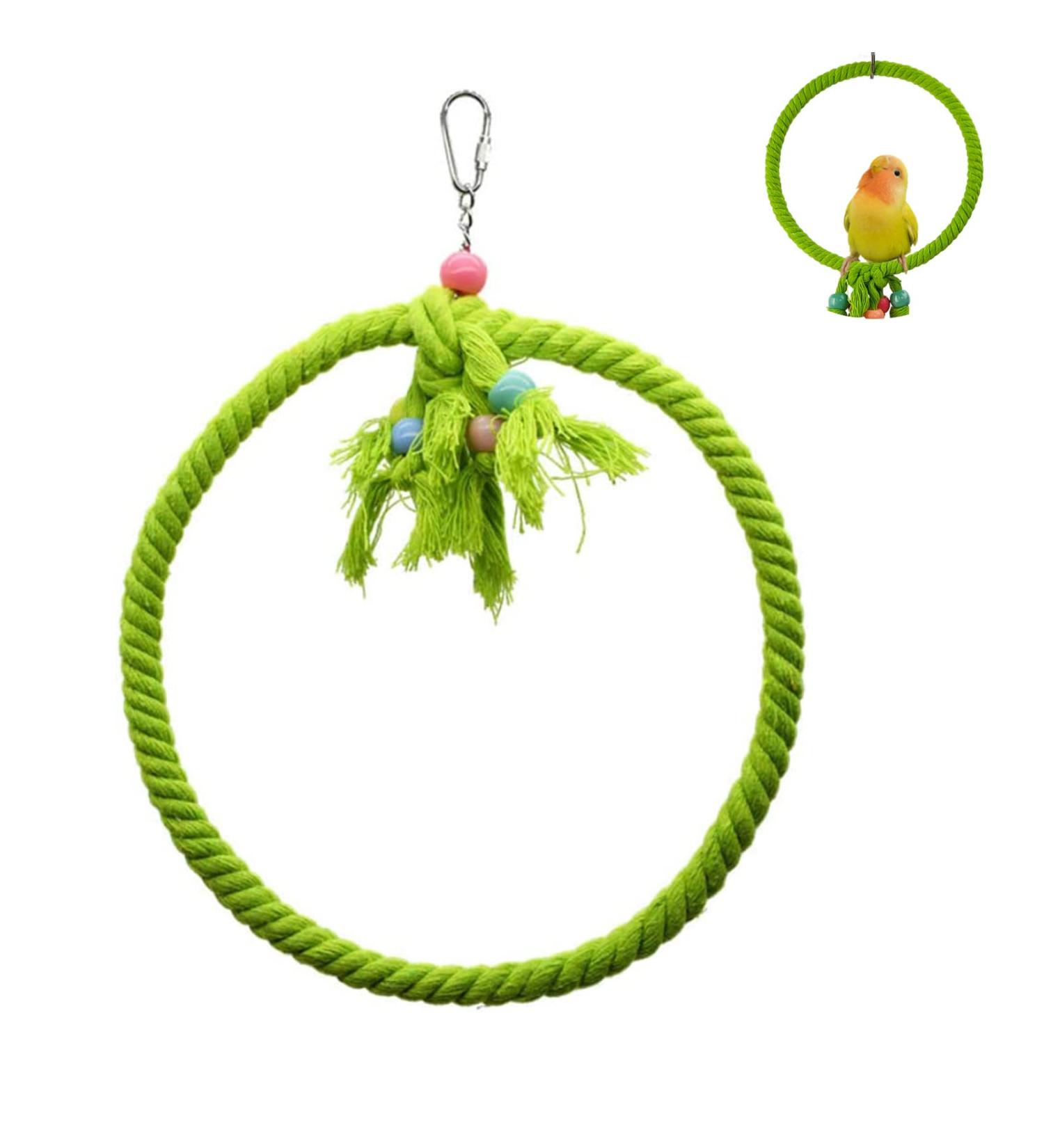Congguan Bird Swing - Cotton Rope Ring for Budgies & Nymphicus | Bite-Resistant Hanging Toys - Buy Online on GoSupps.com