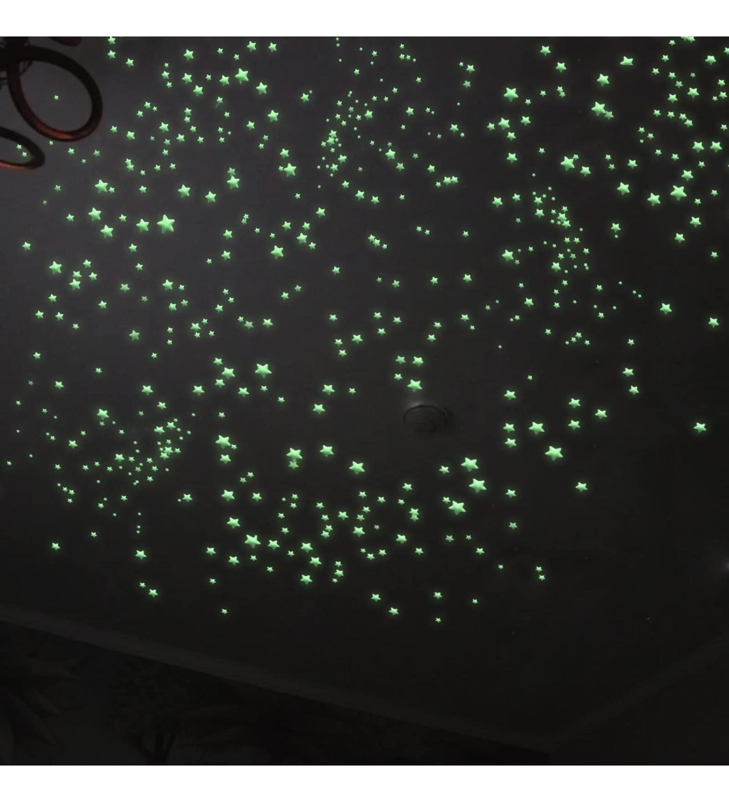 Glow in The Dark Stars Decals 633 Pcs - Luminous Dot 3D Starry Stickers for Ceiling and Wall Decor - Kids Bedroom Green - Buy Online on GoSupps.com