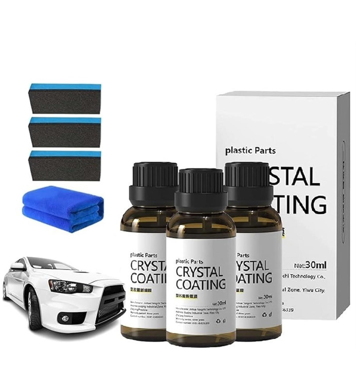Plastic Parts Crystal Coating Crystal Coating for Car Car Plastic Renovation Coating Crystal Coating for Car PlasticParts Long Duration Plastic Parts Refurbish Agent with Spong(3pcs) - Buy Online on GoSupps.com