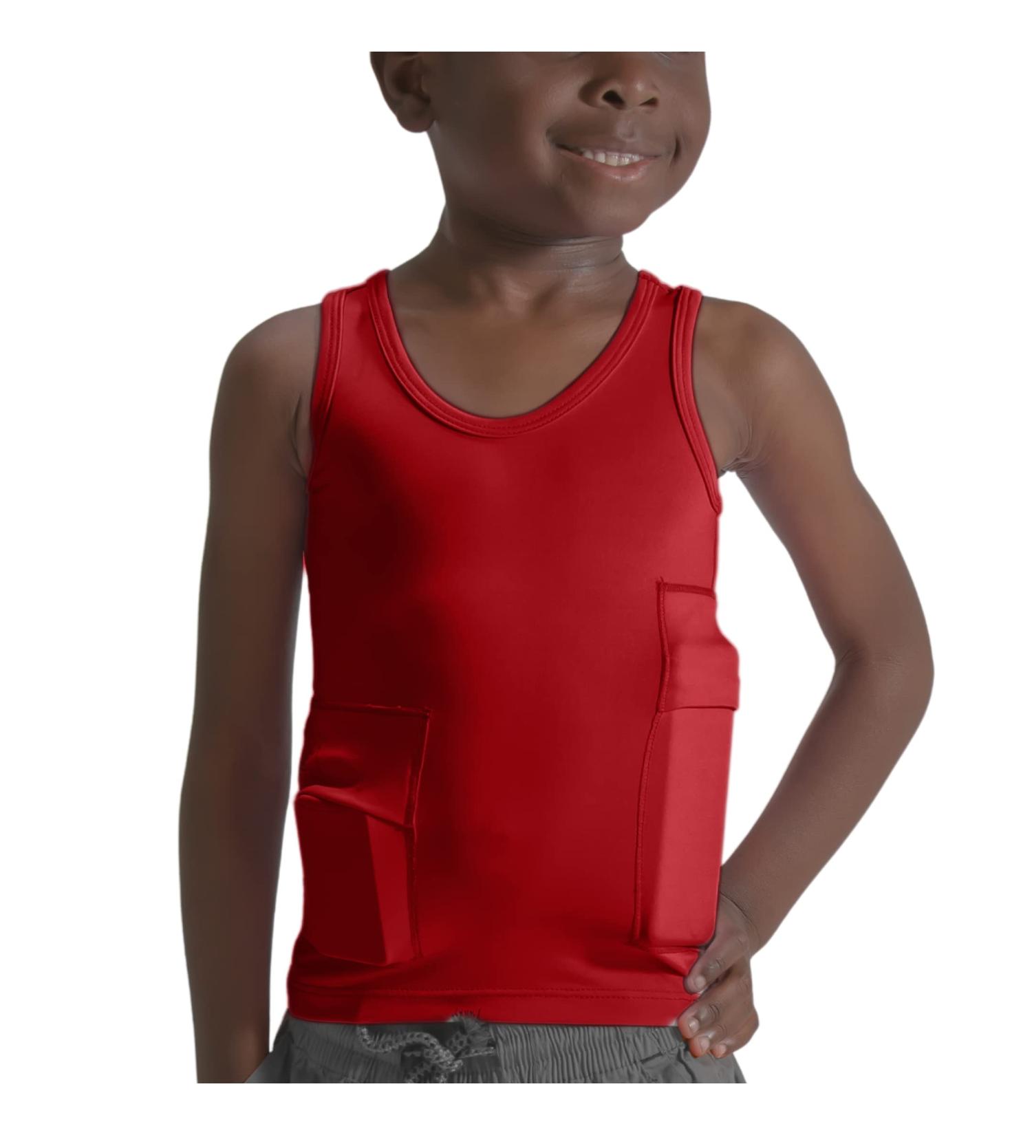 RevelWear Children's Scoop Neck Tank Top with Insulin Pump Pocket - Red Small - Buy Online on GoSupps.com