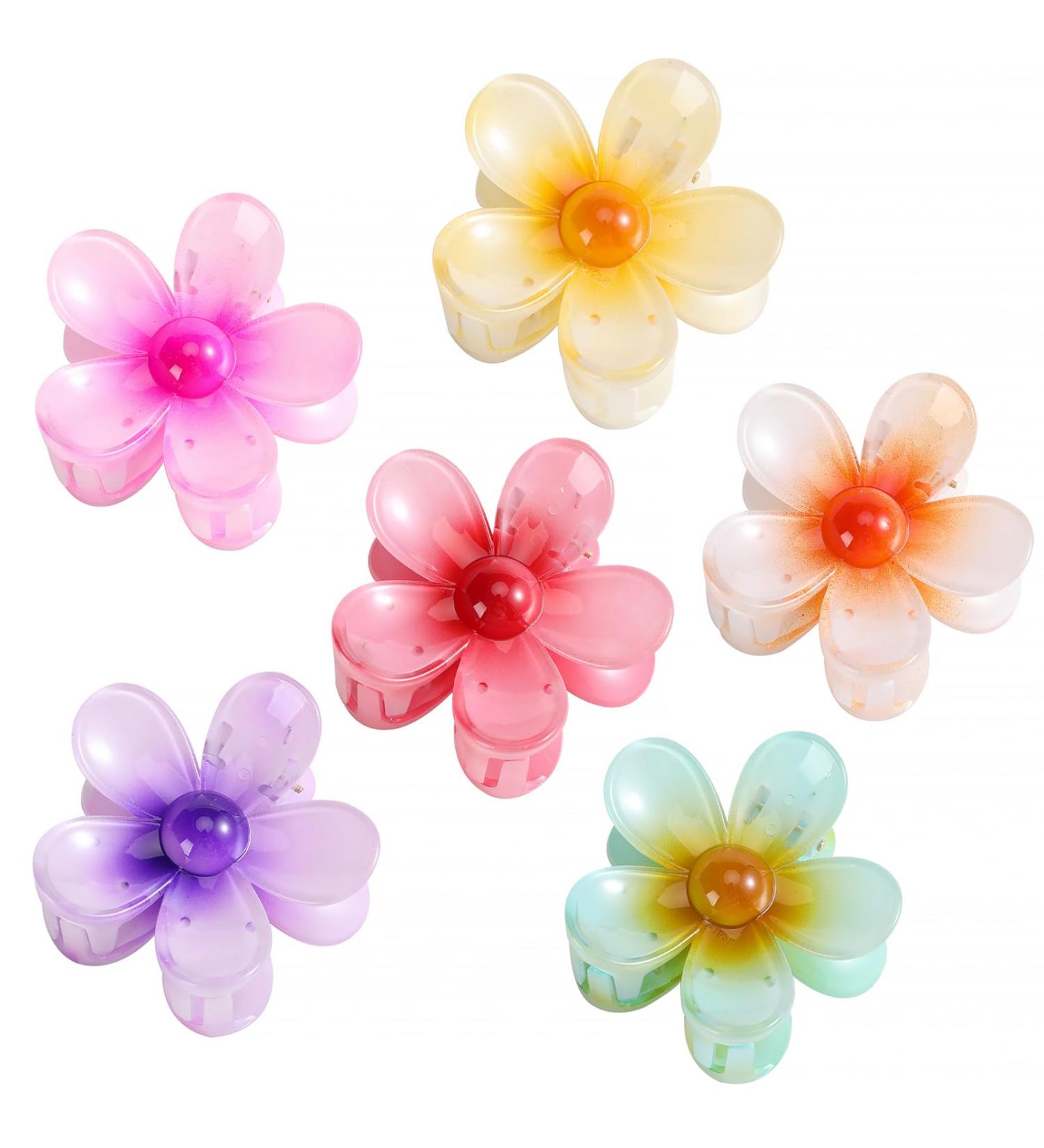 Matte Flower Hair Claw Clips Set of 6 for Women Large Non-Slip Strong Hold Clips for Thick/Thin Hair Cute Daisy Hair Accessories Gift Set Transparent - Buy Online on GoSupps.com