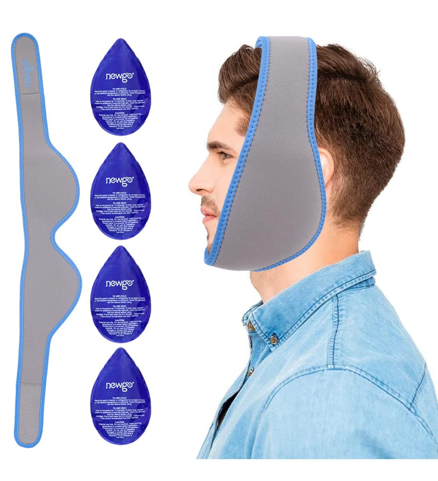 NEWGO Wisdom Tooth Cooling Compress - 4 Gray Cooling Pads for Tooth Surgery Relief - Buy Online on GoSupps.com