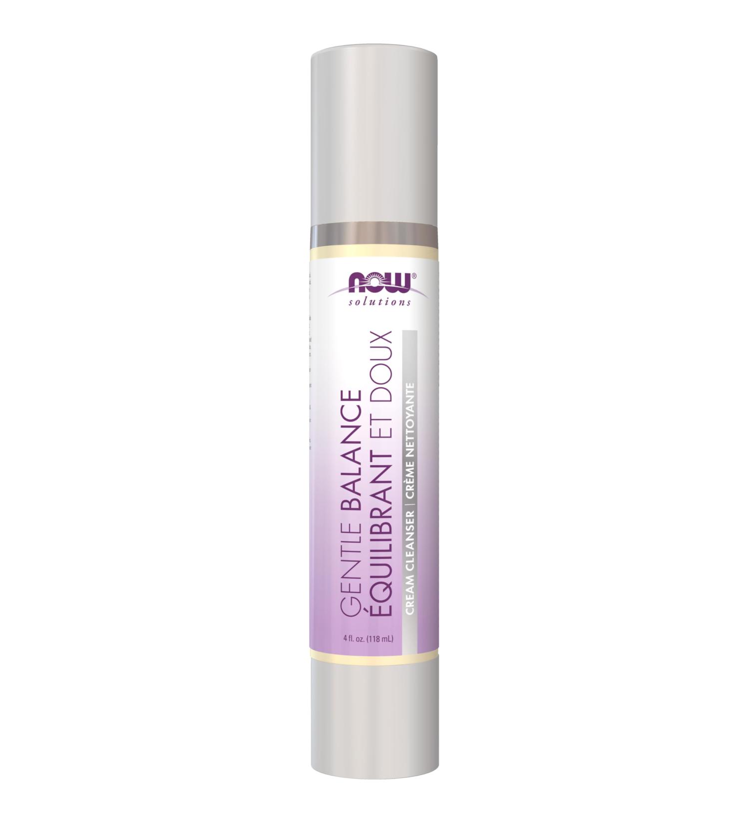 NOW Solutions Gentle Balance Cream Cleanser 4 oz - Fragrance-Free Non-Foaming Formula with Bakuchiol and Ceramosides - Buy Online on GoSupps.com