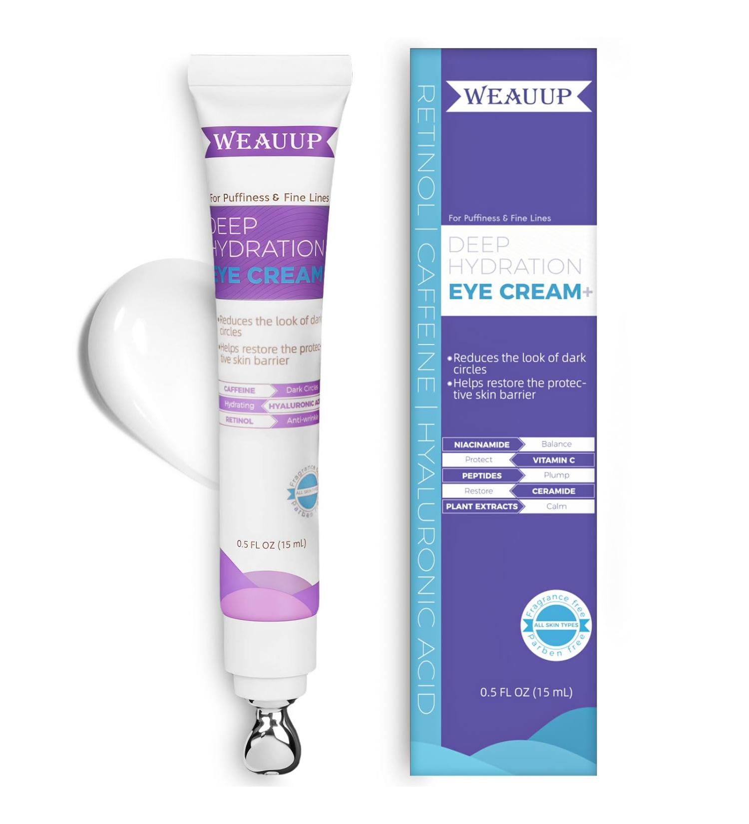 Eye Cream for Dark Circles & Puffiness Revitalizing Formula with Retinol Hyaluronic Acid Caffeine Peptides & Plant Extracts to Smooth Fine Lines 0.53 Fl Oz (Pack of 1) - Buy Online on GoSupps.com