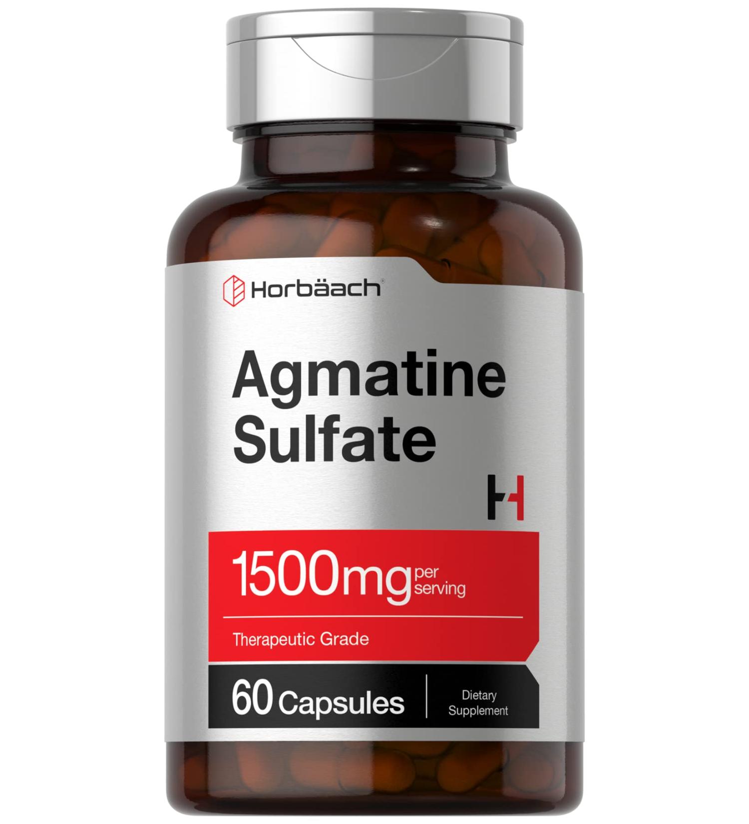 Horb ach Agmatine Sulfate Capsules 1500mg | 60 Pills | Pharmaceutical Grade | Non-GMO Gluten Free Supplement - Buy Online on GoSupps.com
