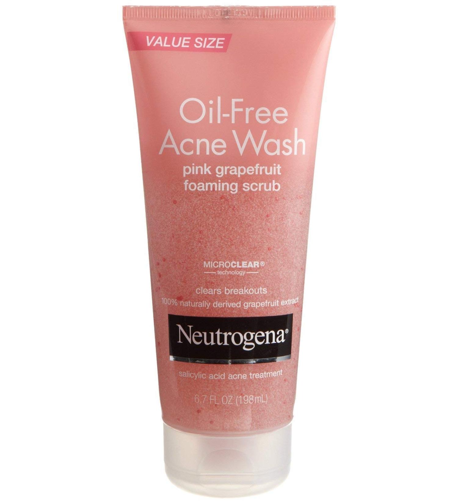Neutrogena Oil-Free Acne Wash Scrub  Pink Grapefruit  6.7 Fl Oz Grapefruit 6.7 Fl Oz (Pack of 1)