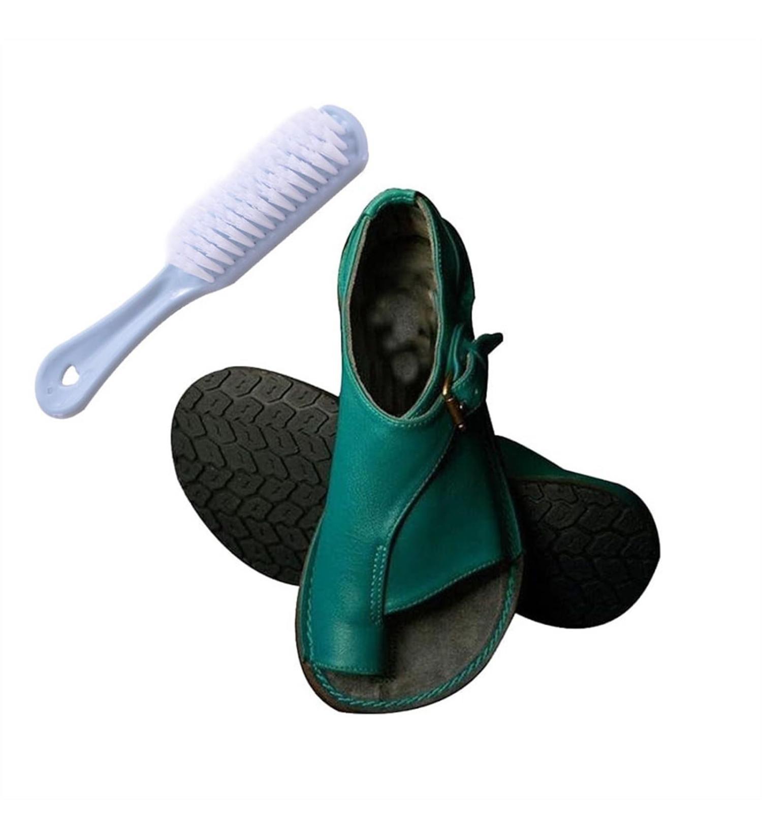 Buy Women's Bunion Sandals - Fashionable Orthopedic Leather Flats for Pain Relief & Hallux Valgus Support - Size 6.5 Blue - Buy Online on GoSupps.com