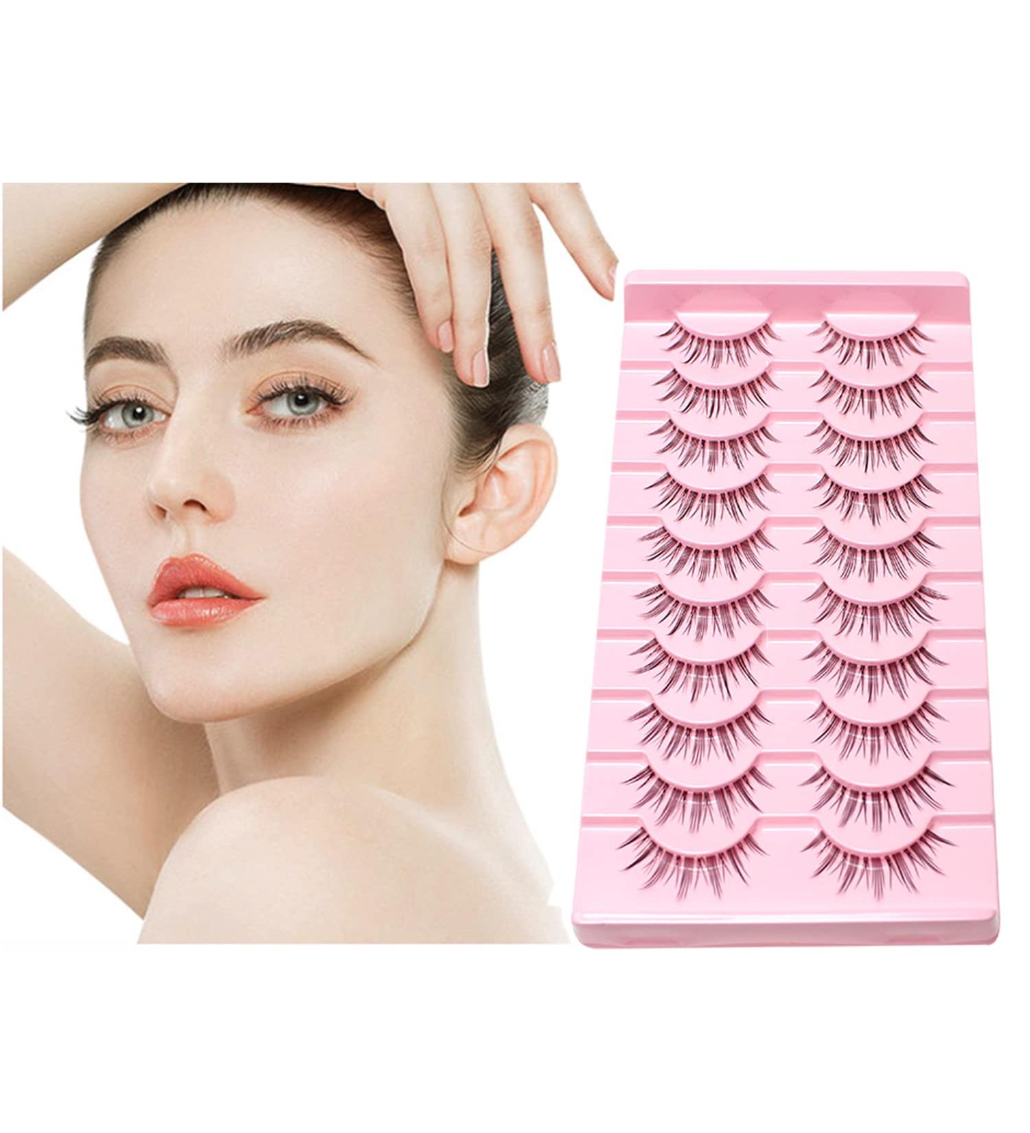 Manga Lashes: 10 Pairs of Wispy False Eyelashes for Natural Anime Look - Japanese Style Spiky Asian Lashes by EROUGE - Buy Online on GoSupps.com