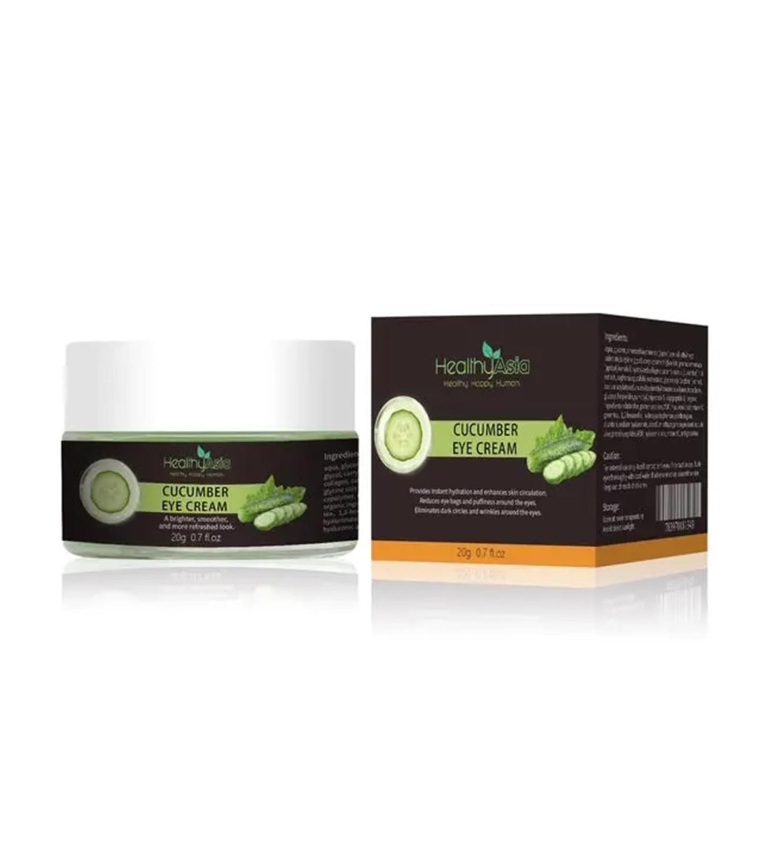 HealthyAsia Black Label Cucumber Eye Cream for Dark Circles and Puffiness Advanced Anti-Aging Under Eye Moisturizer with Vitamin K Organic Hydrating Treatment for Fine Lines & Bags 0.7 oz (20g) - Buy Online on GoSupps.com