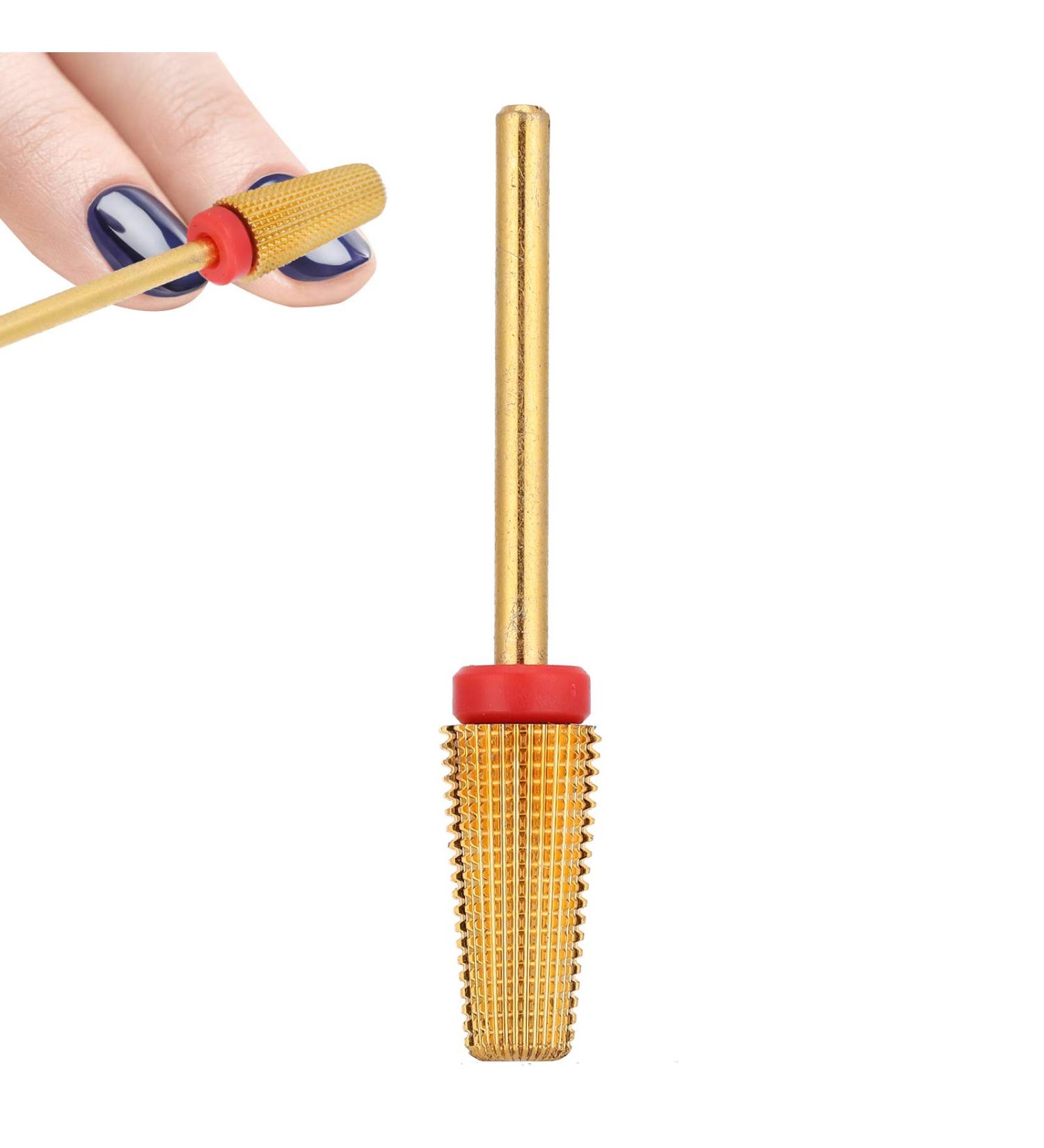 Nail Drill Bits 5 in 1 Carbide Tapered Cone Cuticle Clean Bit - Manicure Pedicure Tools (Available Grit XF F M C X)(F) - Buy Online on GoSupps.com