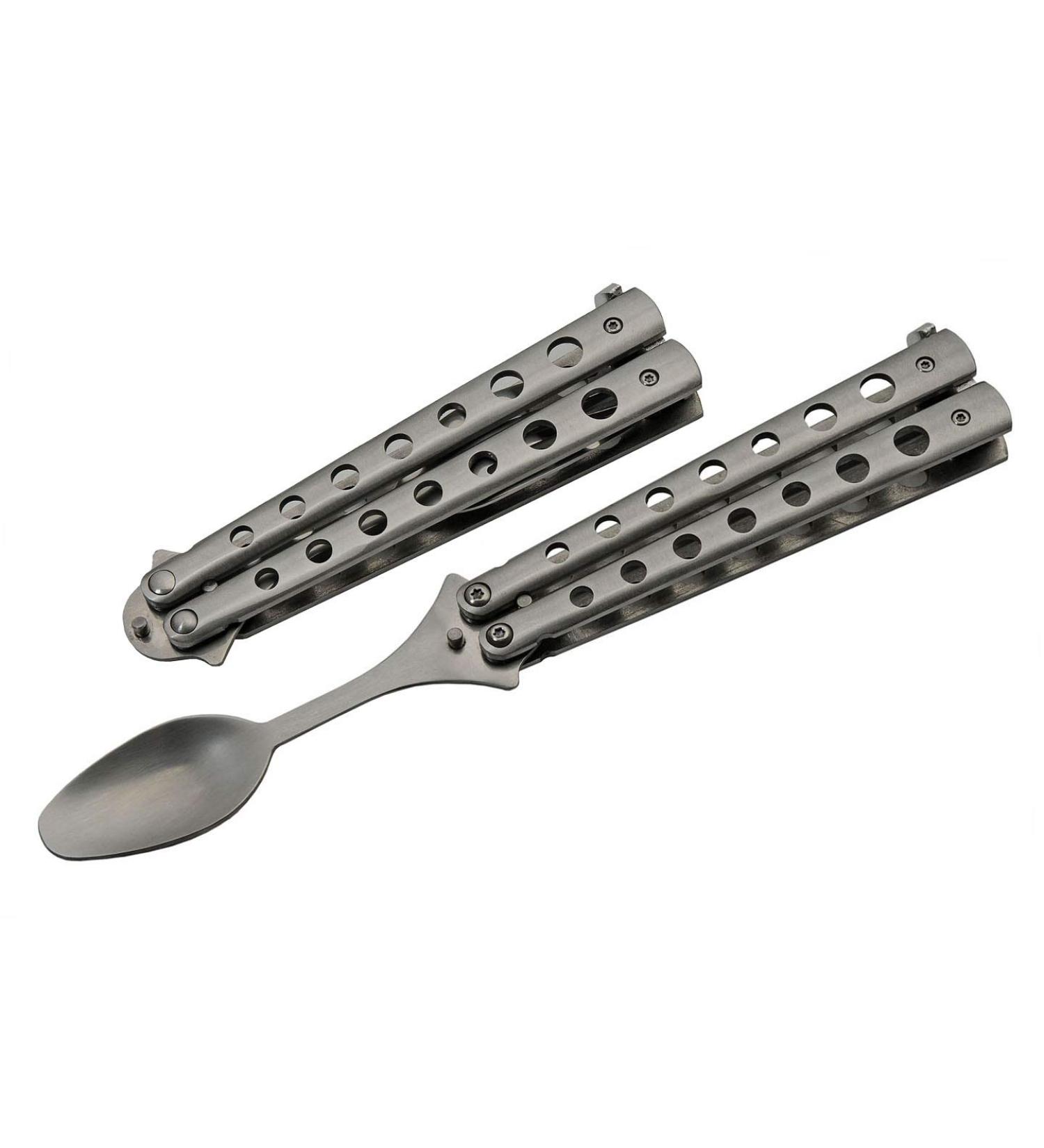 SZCO Supplies 9 Silver-Finished Butterfly-Open Travel/Camping Spoon (211521-SL - Buy Online on GoSupps.com
