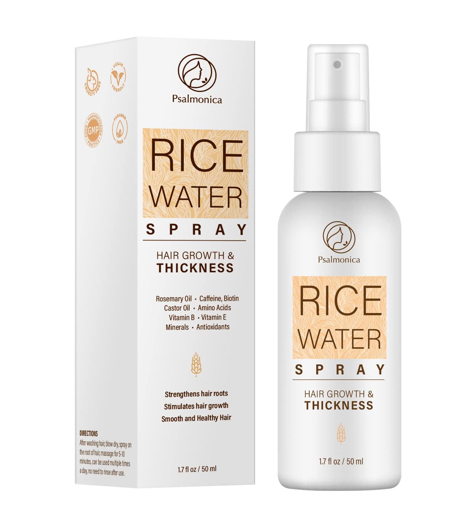 Psalmonica Rice Water Hair Growth Set: Serum, Spray, Oil, Shampoo - Rosemary Oil Formula for Hair Loss Treatment in Women and Men - Buy Online on GoSupps.com
