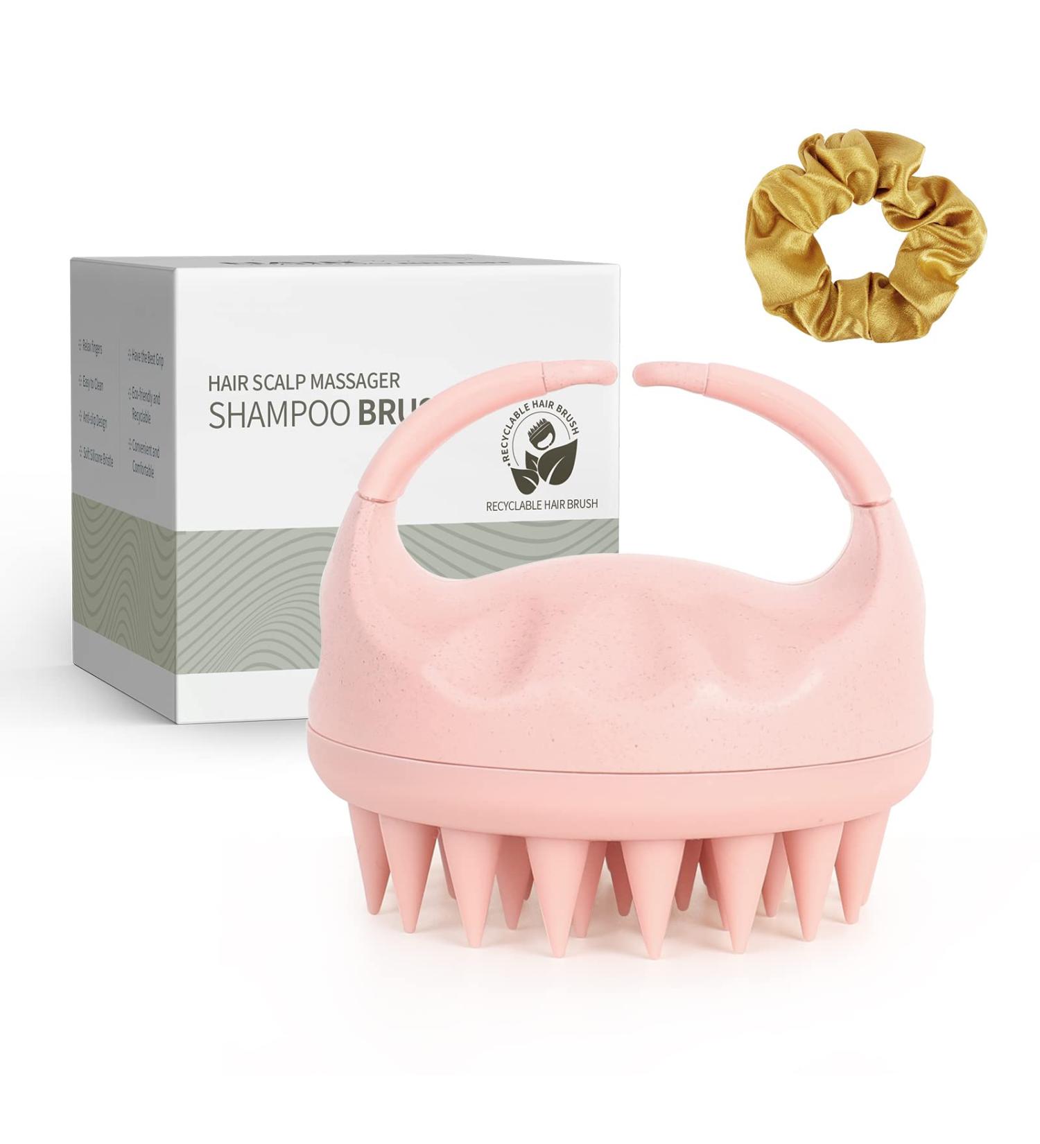 Sndyi Silicone Scalp Massage Brush - Reduces Dandruff & Stimulates Hair Growth | Wet & Dry Hair Scalp Massager in Pink - Buy Online on GoSupps.com