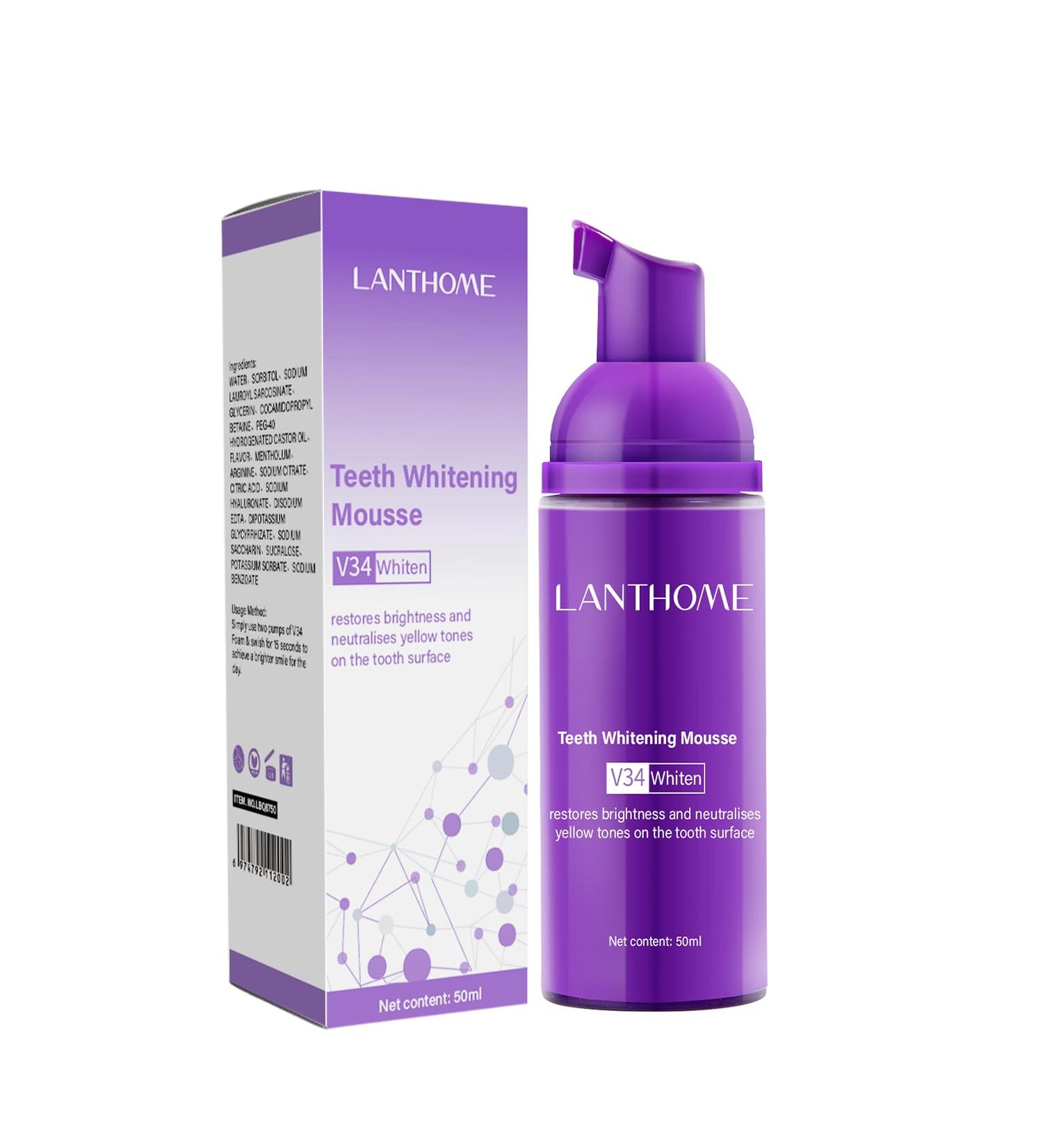 V34 Toothpaste - Teeth Whitening Mousse for Restoring Brightness & Neutralizing Yellow Tones | International Shipping - Buy Online on GoSupps.com