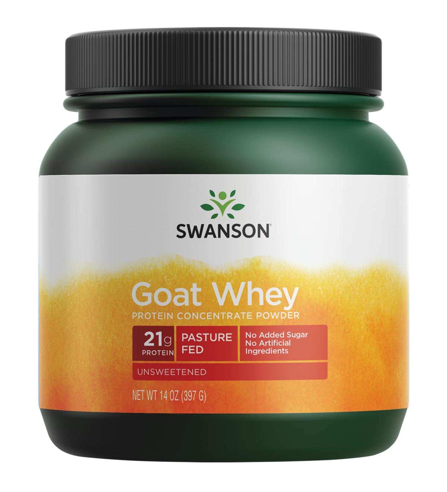 Swanson Goat Whey Protein Concentrate 14 Ounce | High-Quality Protein Powder for Muscle Gain & Recovery | Buy Internationally - Buy Online on GoSupps.com