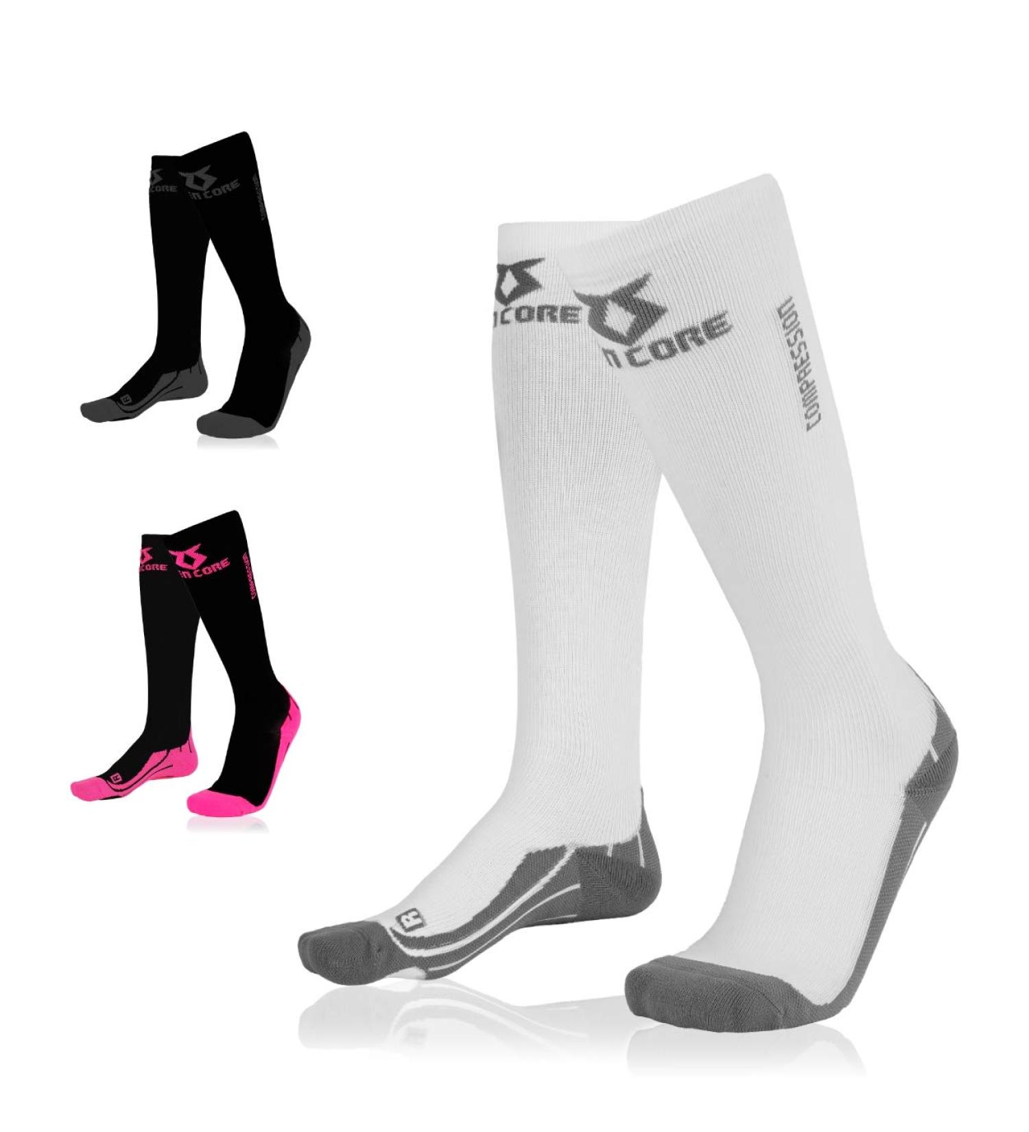 Zen Core Women's Compression Stockings - Ideal for Jogging Hiking & Travel | Thrombosis Socks for Better Circulation & Regeneration (Size 40-43 White) - Buy Online on GoSupps.com