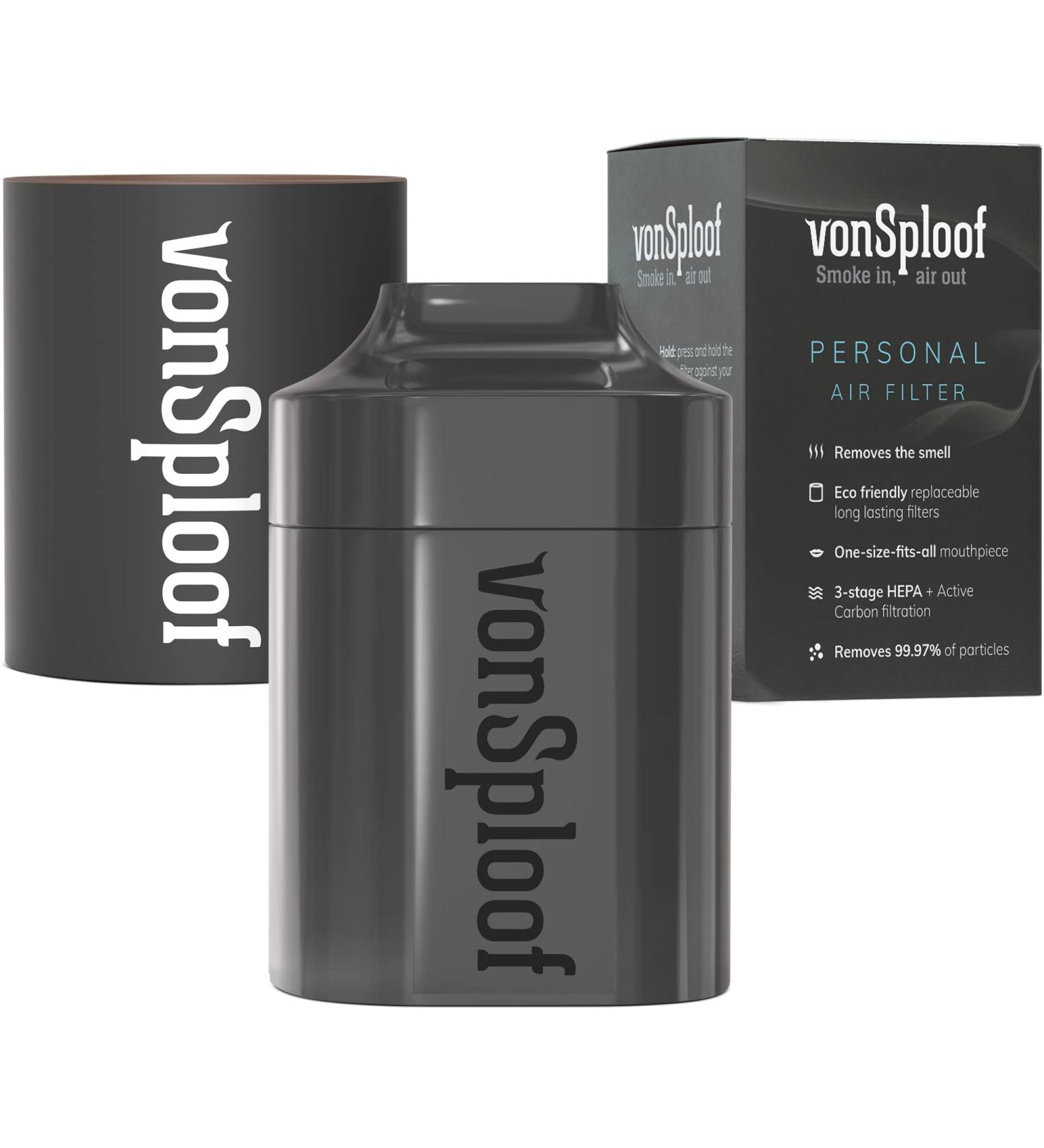 Personal Air Filter To Trap Smoke Sploof & Odor - Eliminate Smoke For Roommates Relatives and Buddy I Easy To Use & Long Lasting Replaceable Filter I Lasts up to 500+ uses Case + 1 Filter - Buy Online on GoSupps.com