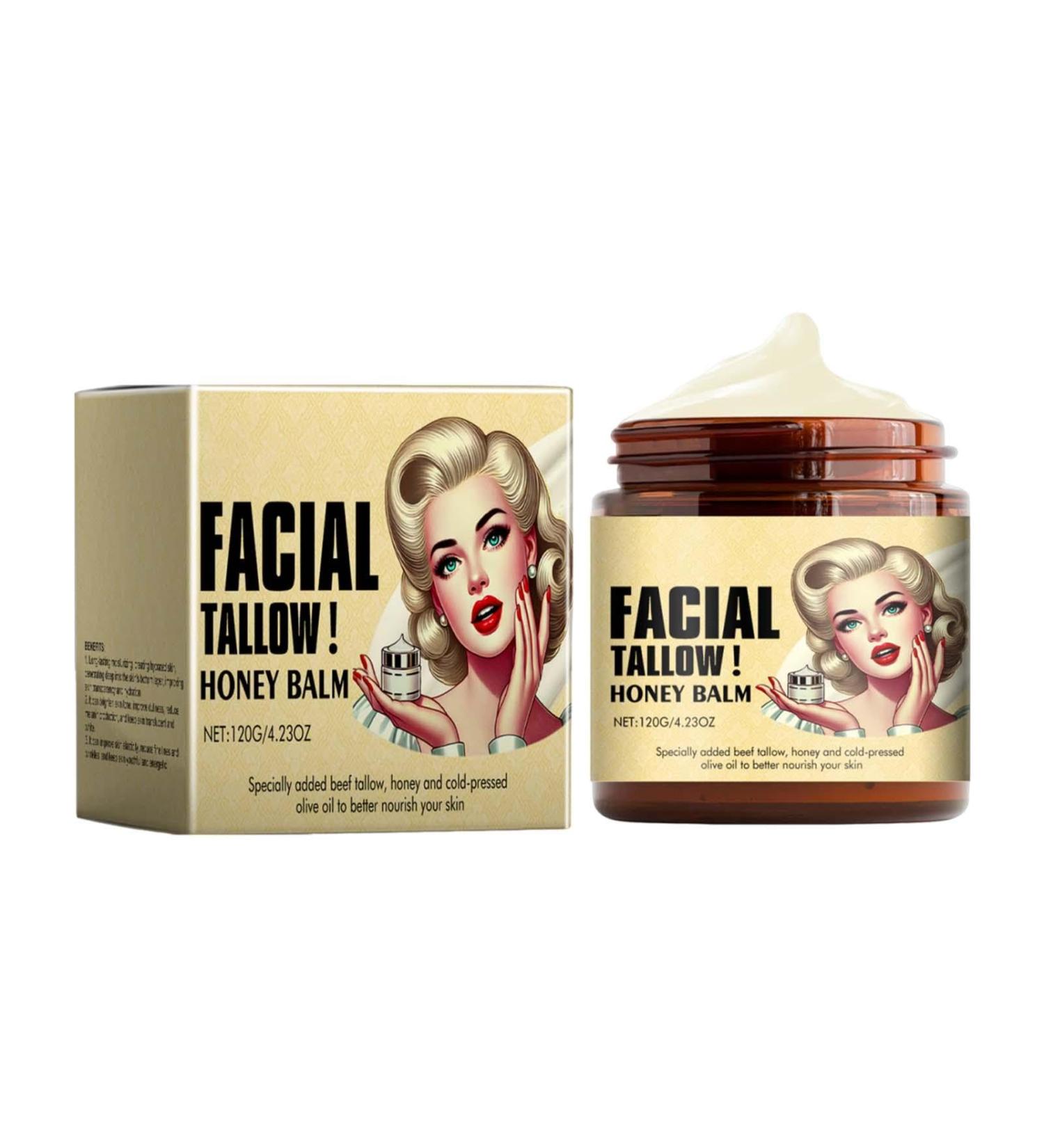 Tallow And Honey Balm 120g Beef Tallow Skin Care Tallow Moisturiser Pure Cream Tallow Honey Cream Hydrating Face Balm For Face And Body Beef Tallow Face Balm Skincare For Women Men - Buy Online on GoSupps.com