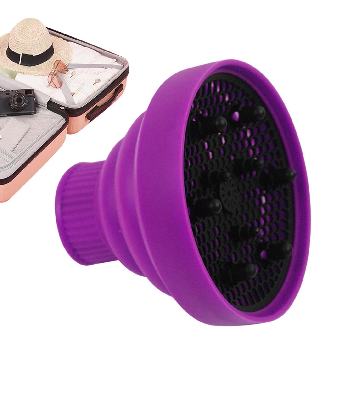 Pzuryhg Blow Dryer Vent Hood | Silicone Foldable Blow Dryer Nozzle Heat Resistant Soft Blow Dryer Accessory Multifunctional Hair Styling Supplies for Girls Purple - Buy Online on GoSupps.com