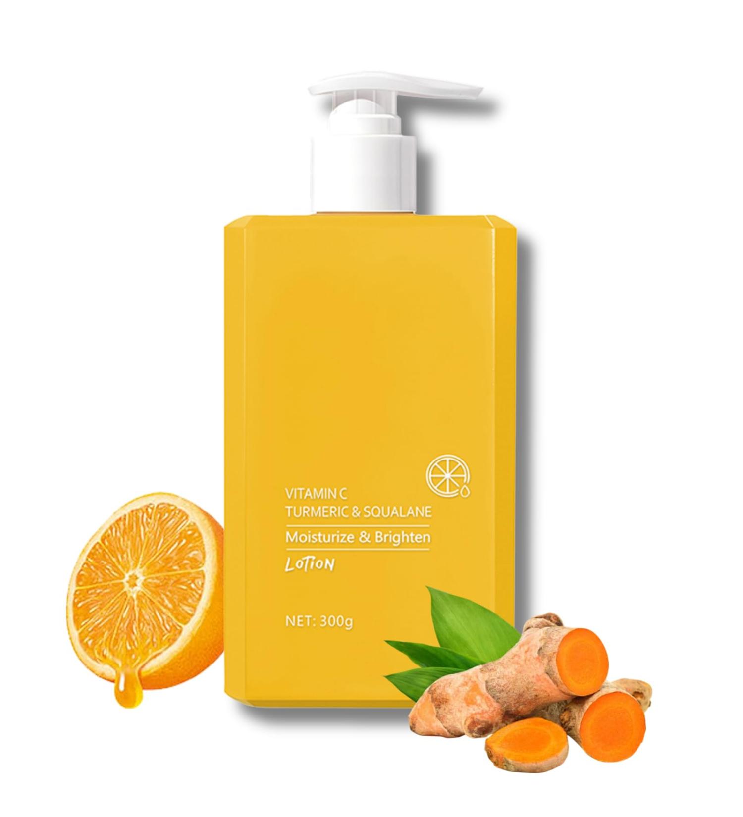 Vitamin C & Turmeric Body Lotion Large-capacity Body Moisturiser With Vitamin C Turmeric And Squalane Remove Dark Spots Moisturizing Body Lotion for Dry Skin Body Skin Care Smooth Skin 300g Turmeric&Vitamin C - Yellow - Buy Online on GoSupps.com