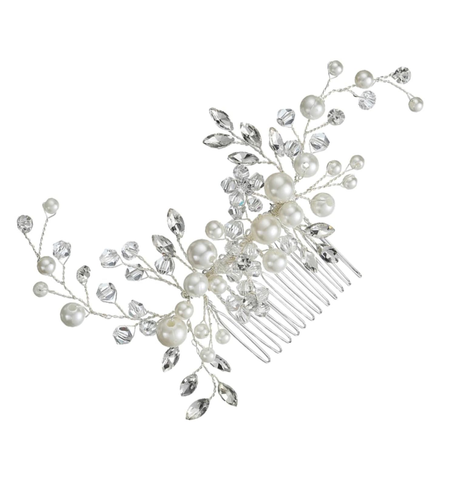 Didiseaon 1pc Pearl Comb Rhinestone Hair Accessories Crystal Side Comb Hair Comb Hair Claw Clips for Women Pearl Hair Barrettes Wedding Side Comb Alloy Rhinestones Props Bride - Buy Online on GoSupps.com